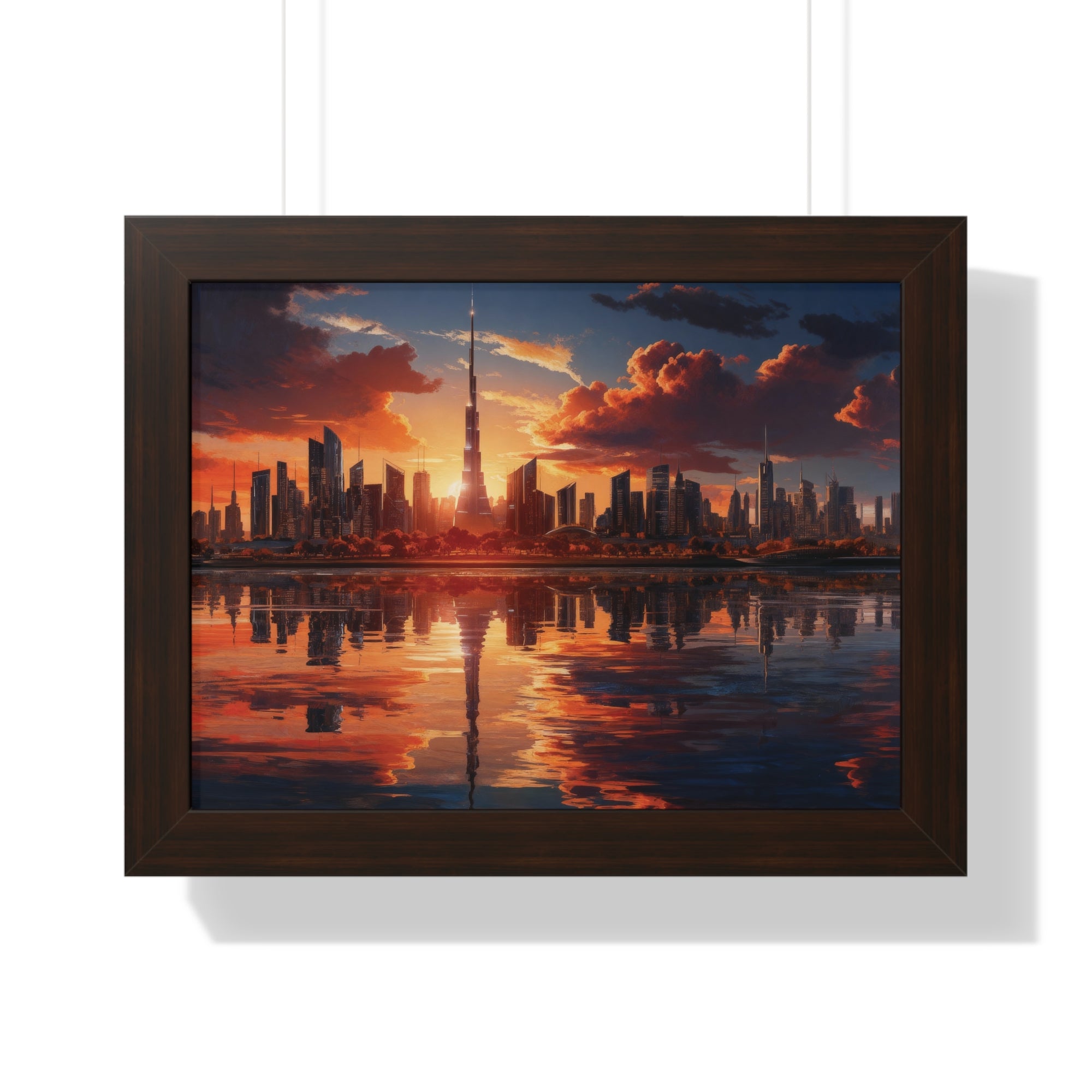 Sunset Over Futuristic Skyline – Urban Cityscape Wall Art
