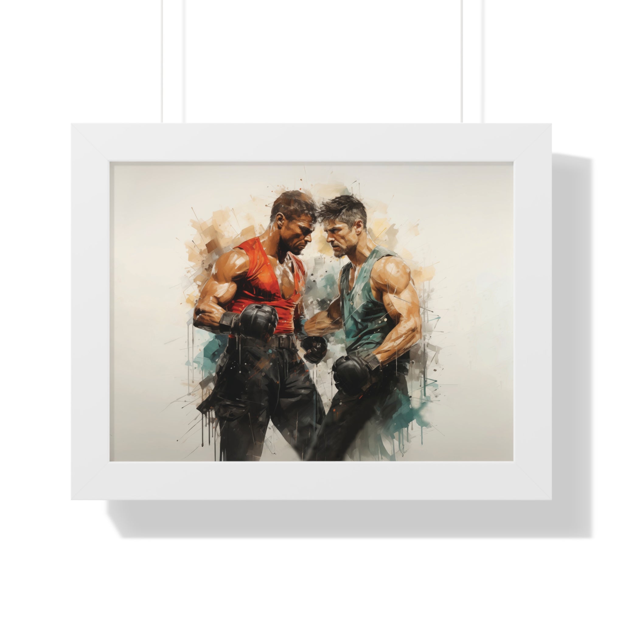 Framed Confrontation – Abstract Fighter Wall Art