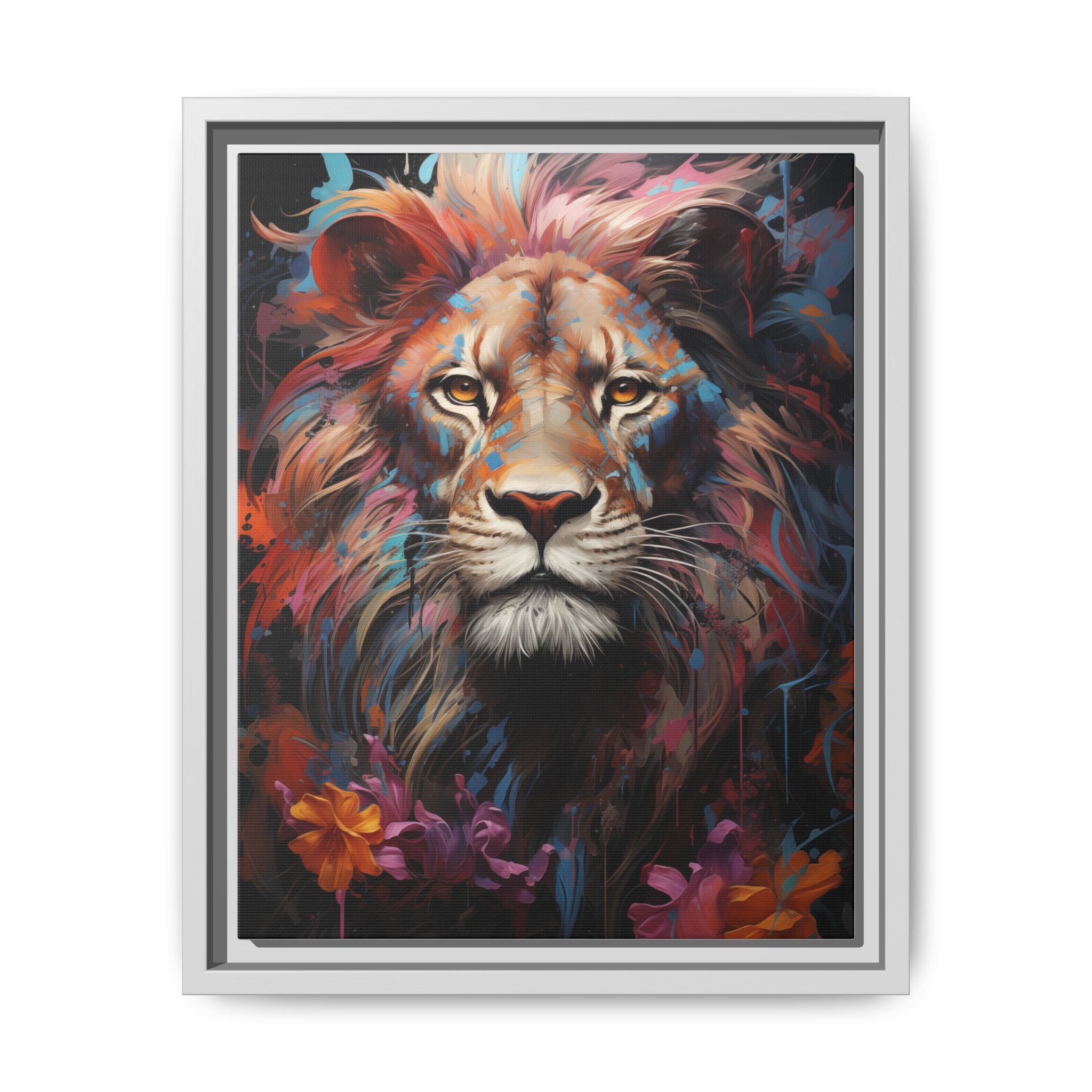 Majestic Jungle King – Abstract Color Splash Canvas