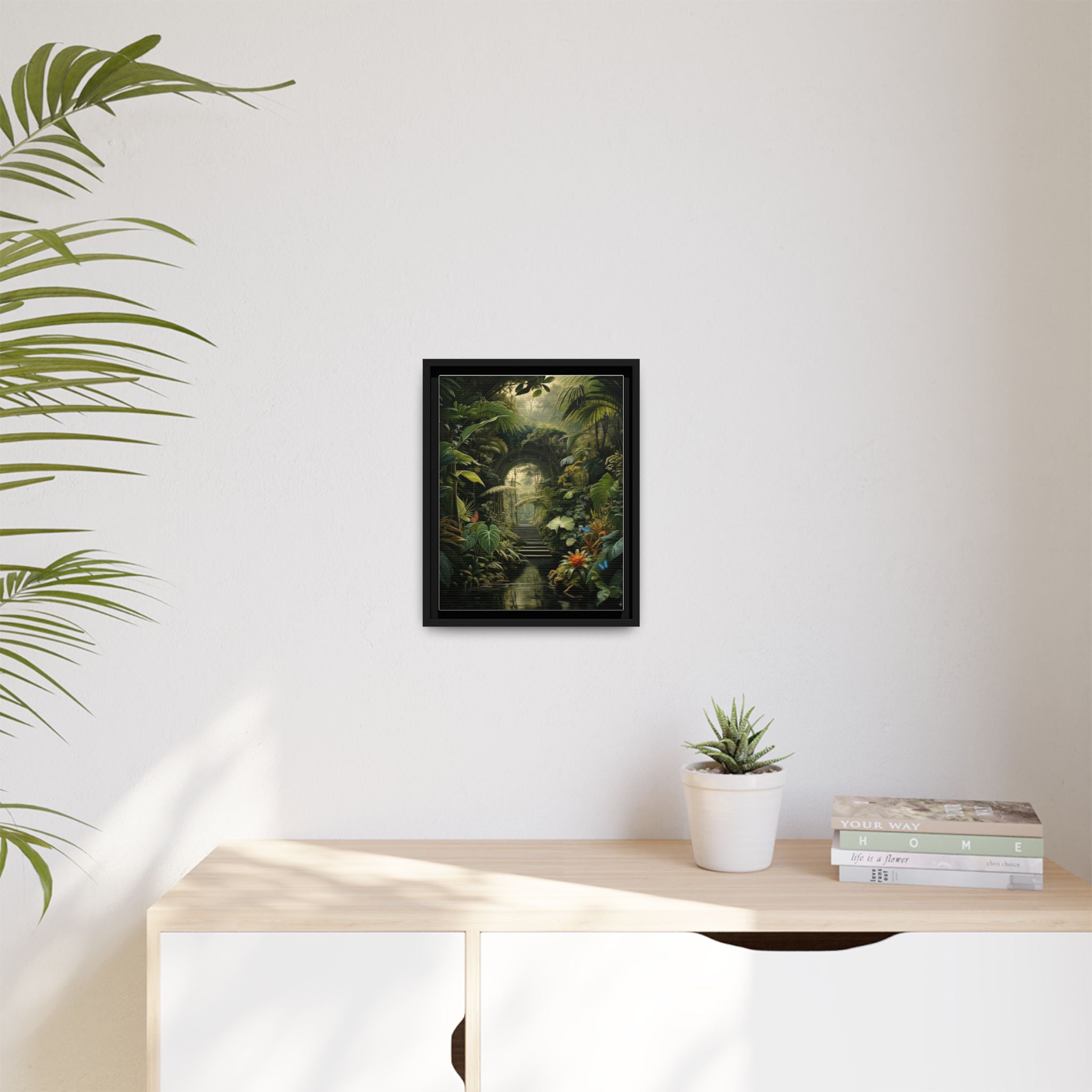 🌴Tropical Forest Illusion – Cinematic Jungle Pathway Wall Art  Luxury Botanical Decor