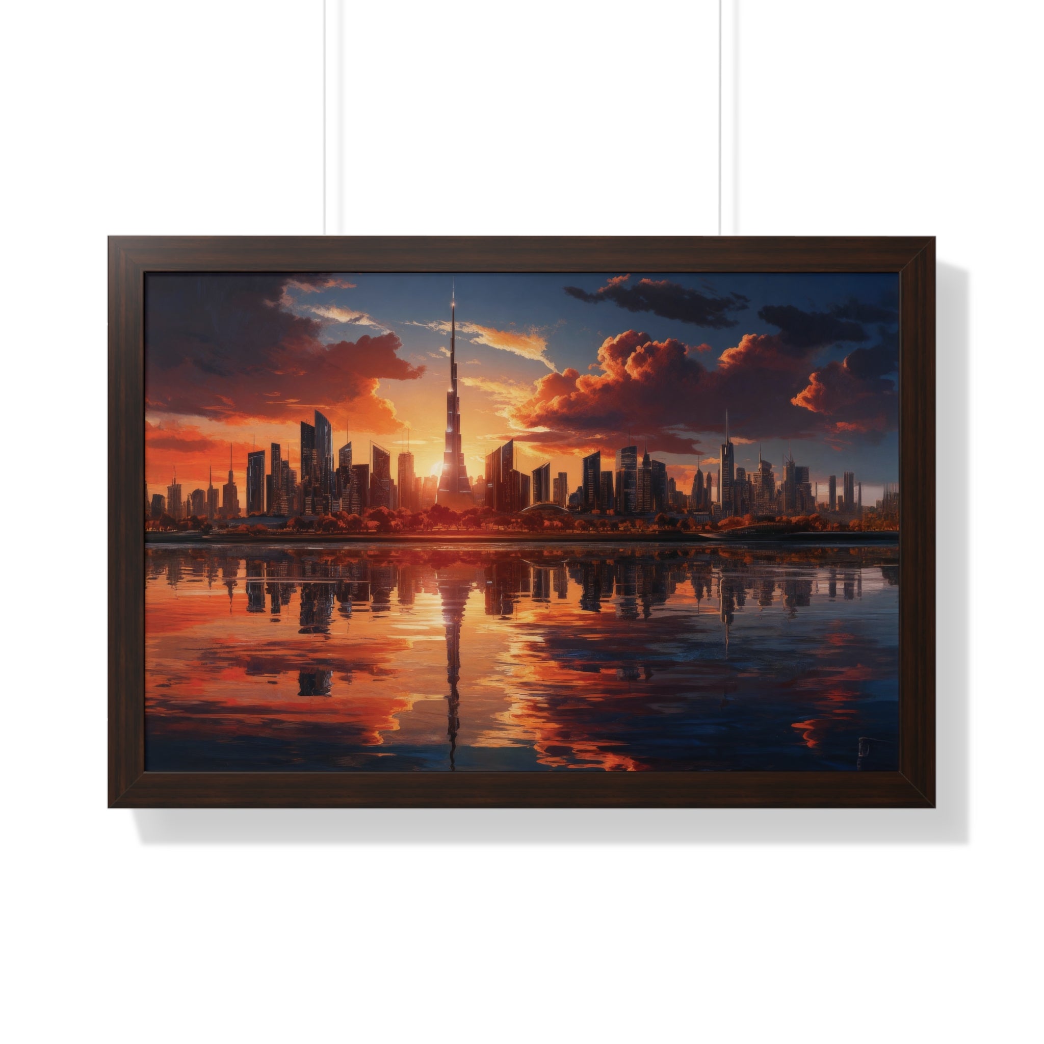 Sunset Over Futuristic Skyline – Urban Cityscape Wall Art
