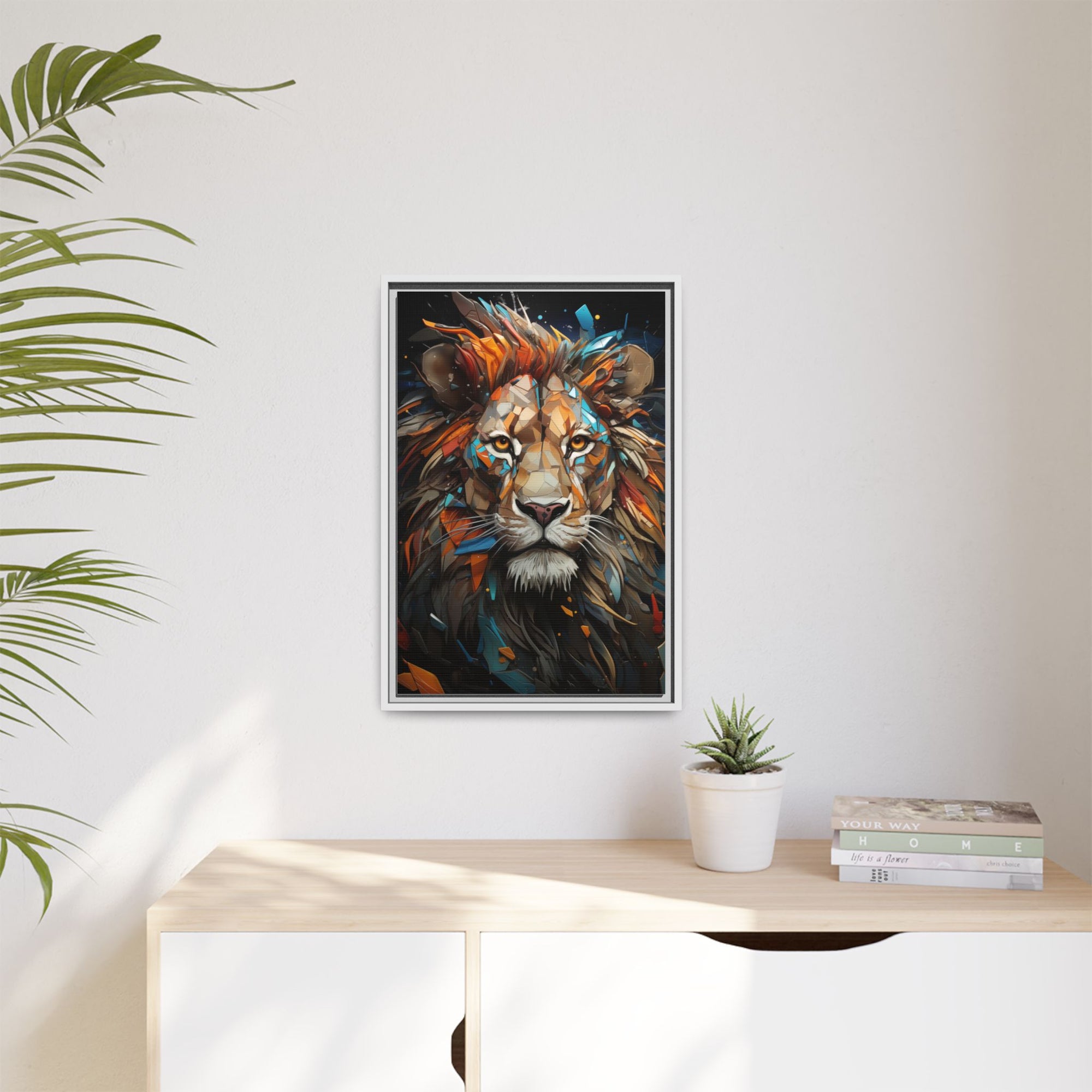 Color Splash Lion Face Canvas
