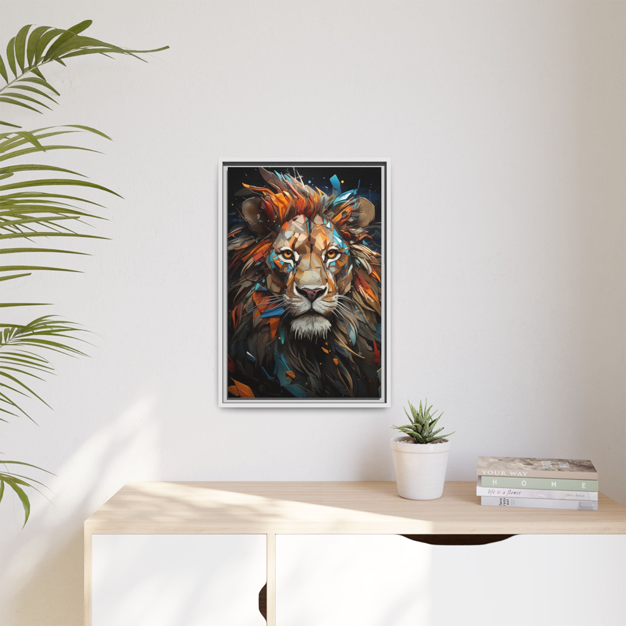 Color Splash Lion Face Canvas