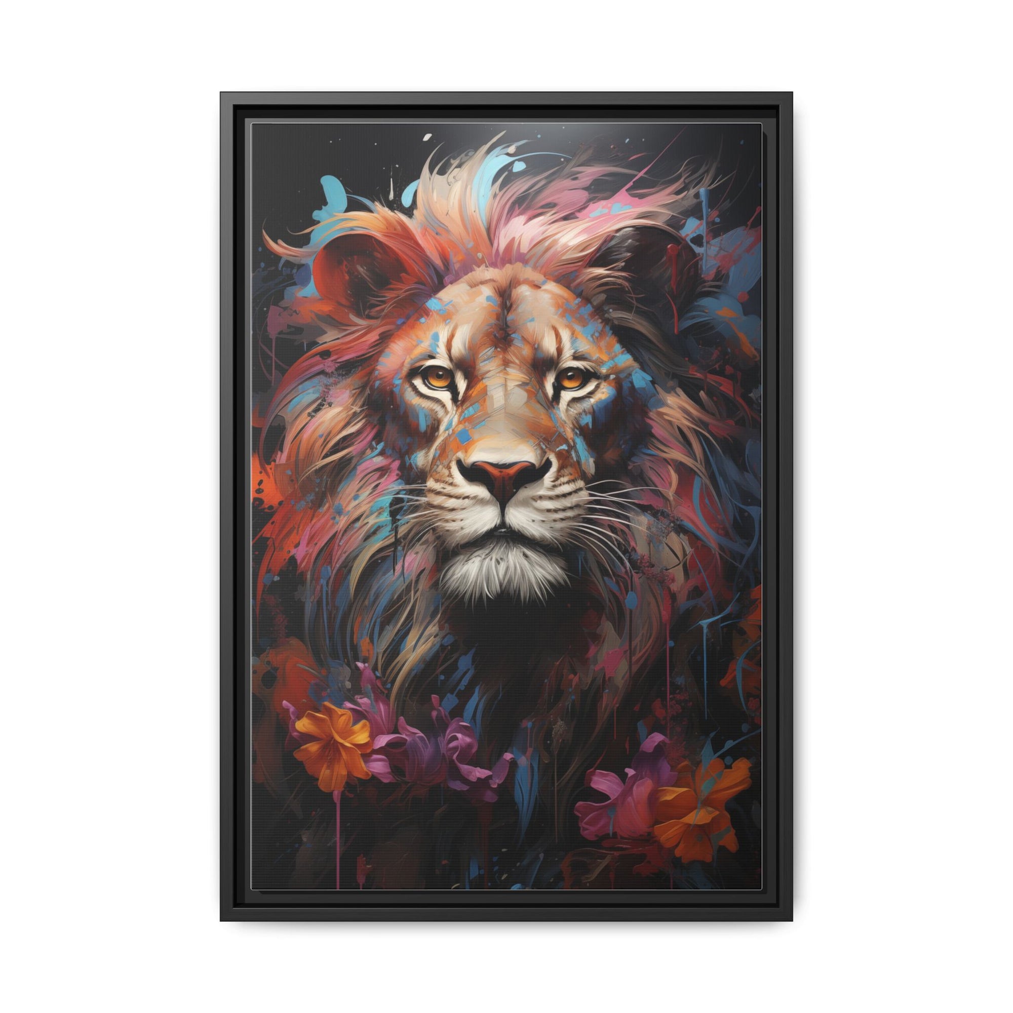 Majestic Jungle King – Abstract Color Splash Canvas