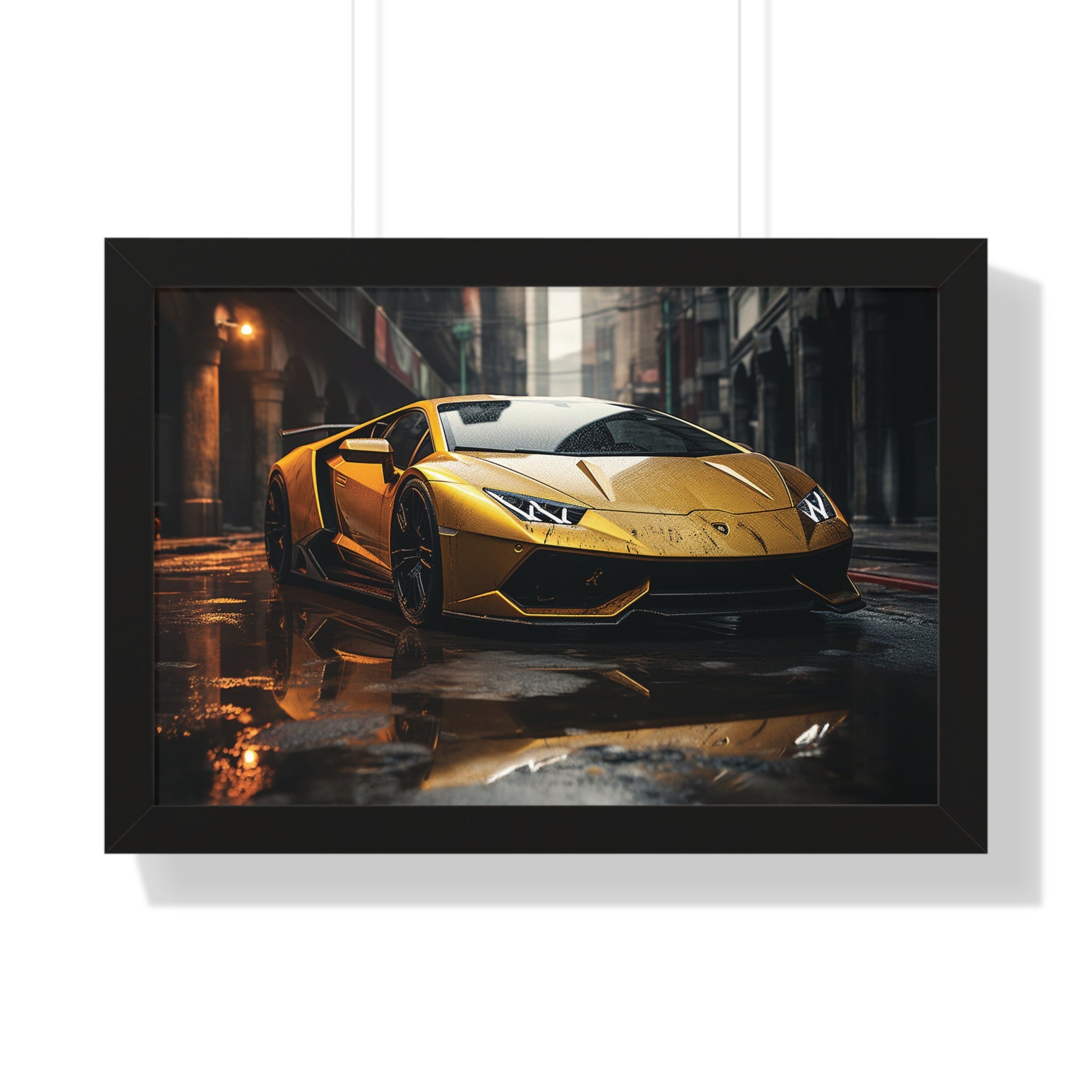 Golden Lamborghini Aventador – Luxury Supercar Wall Art