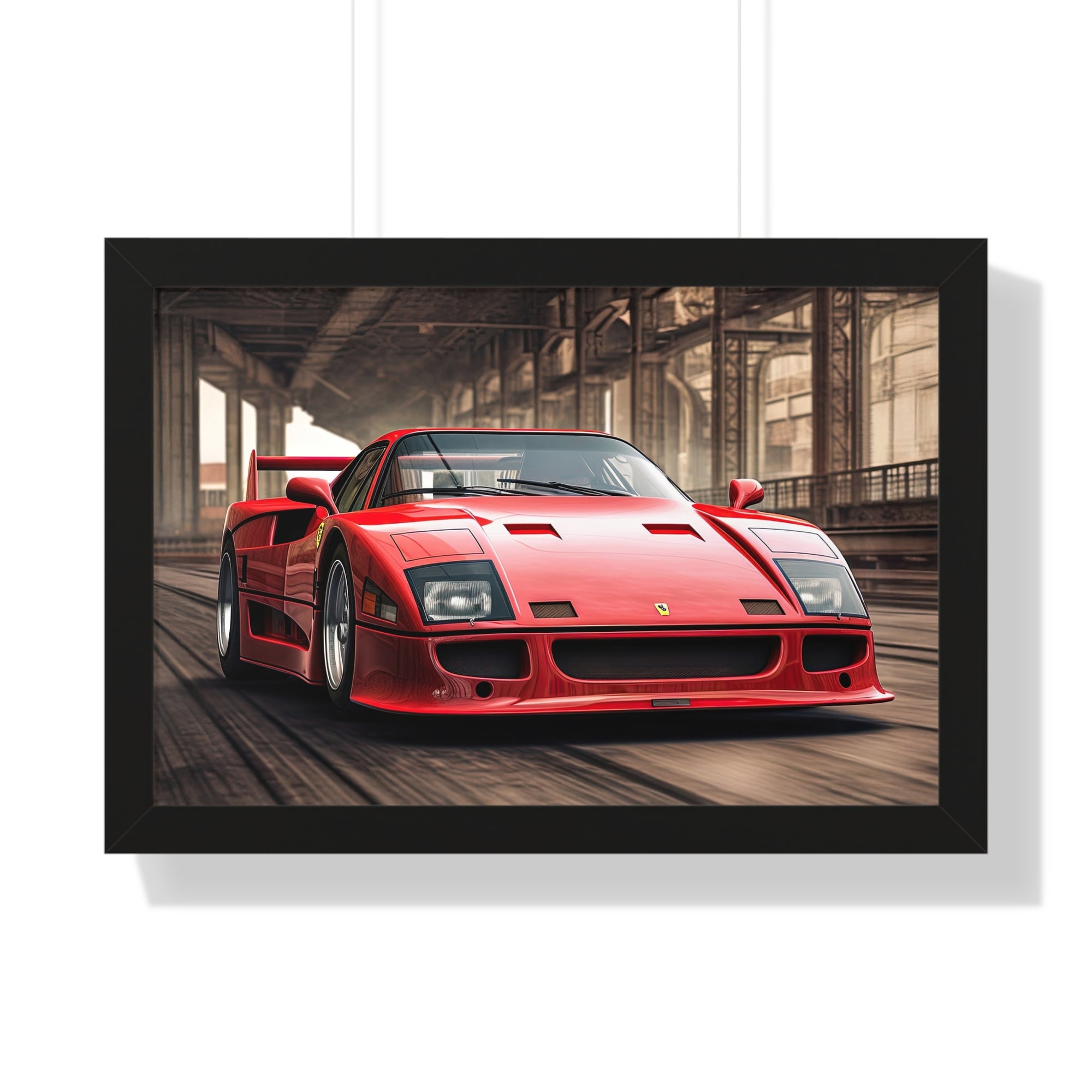 Ferrari F50 Wall Decor – Red Icon Framed in Horizontal Format
