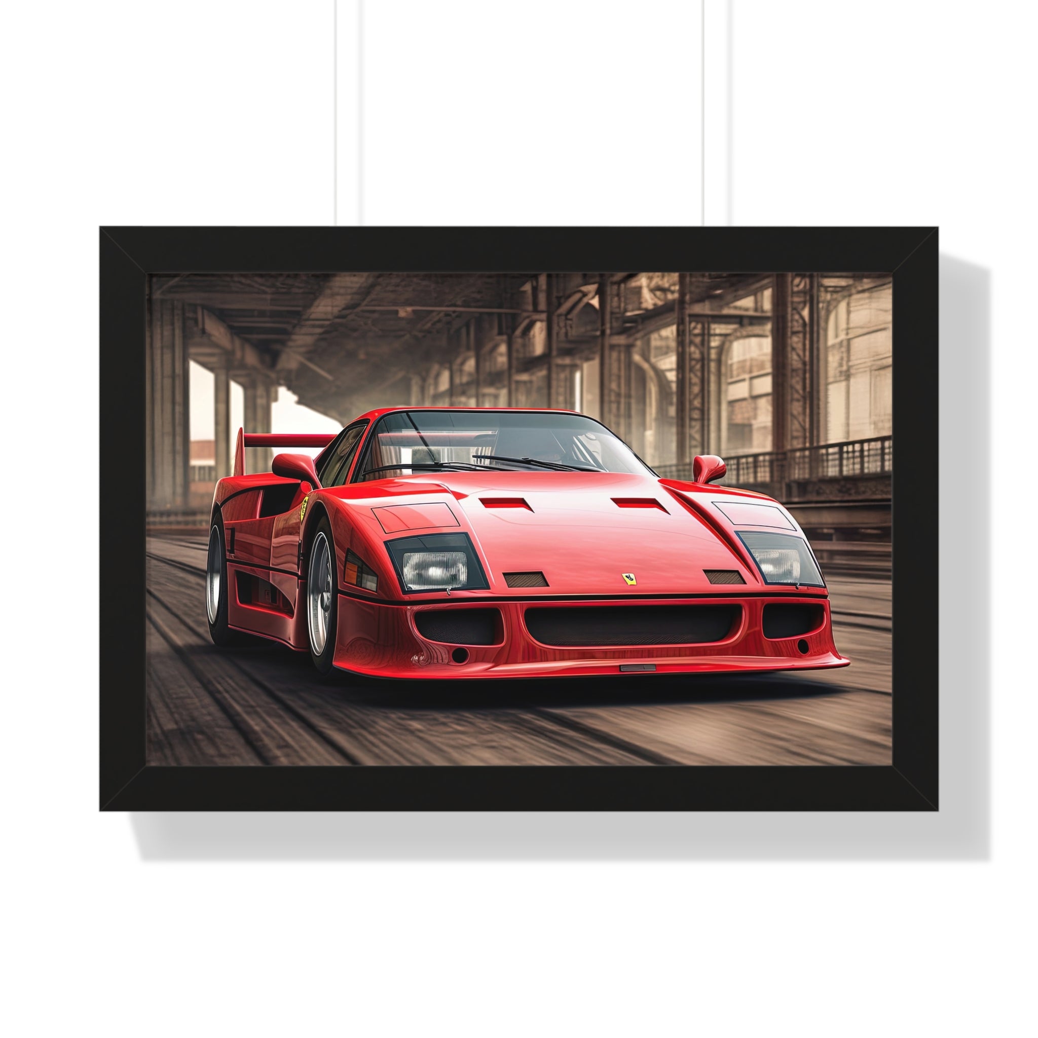 Ferrari F50 Wall Decor – Red Icon Framed in Horizontal Format