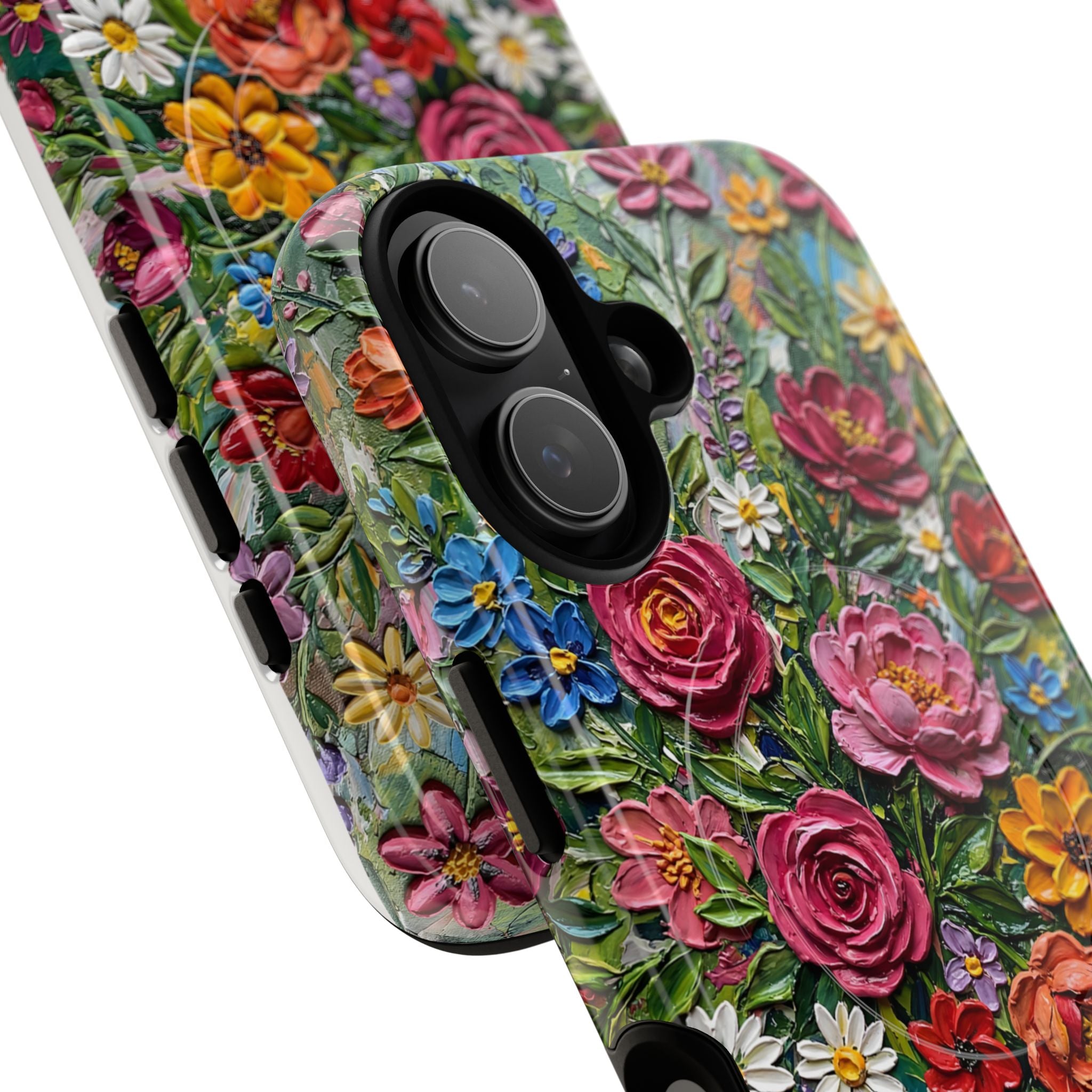 Painted Textured Style Floral Garden iPhone Case (MagSafe®)