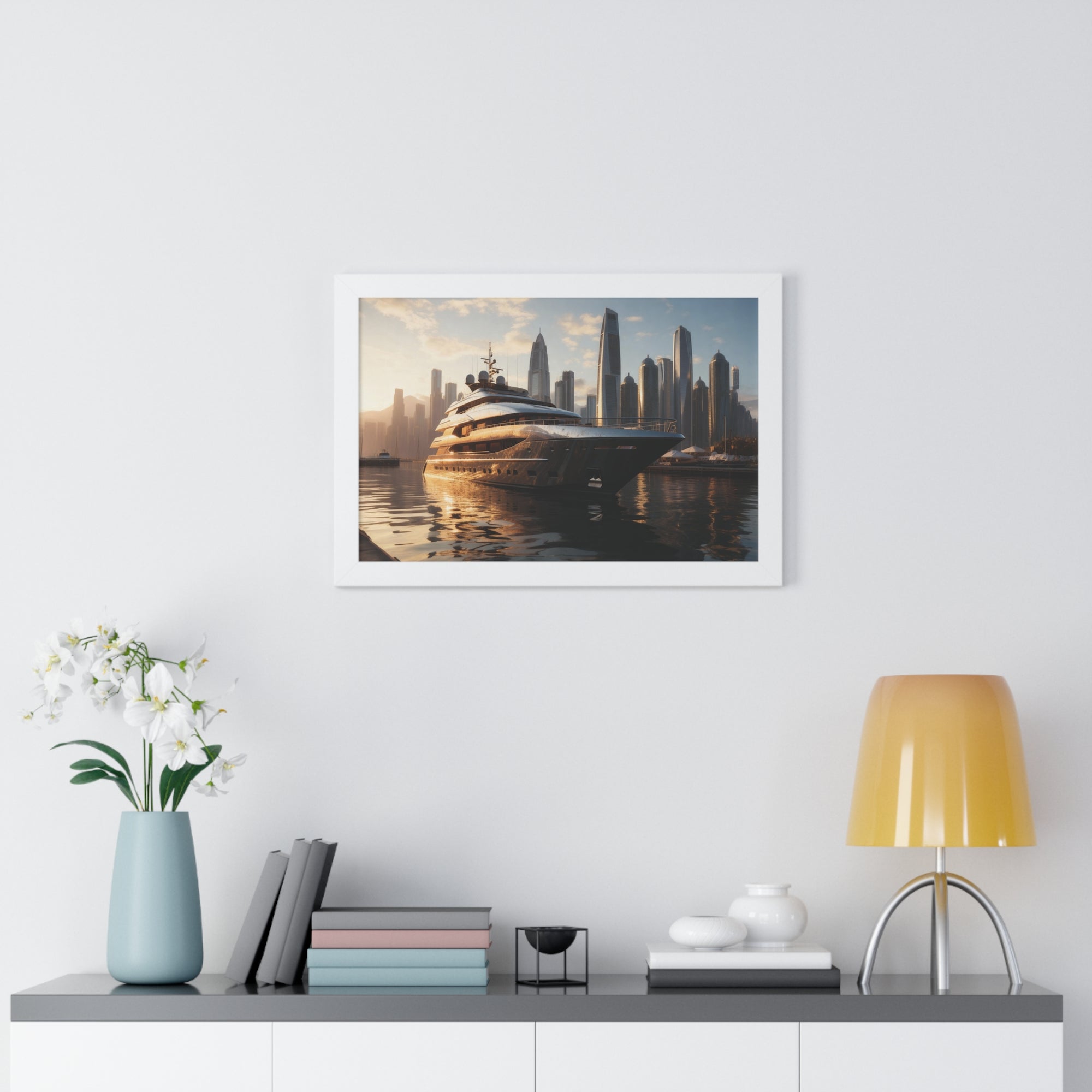 Sunset Reflections – Framed Nautical Wall Art for Luxury Space