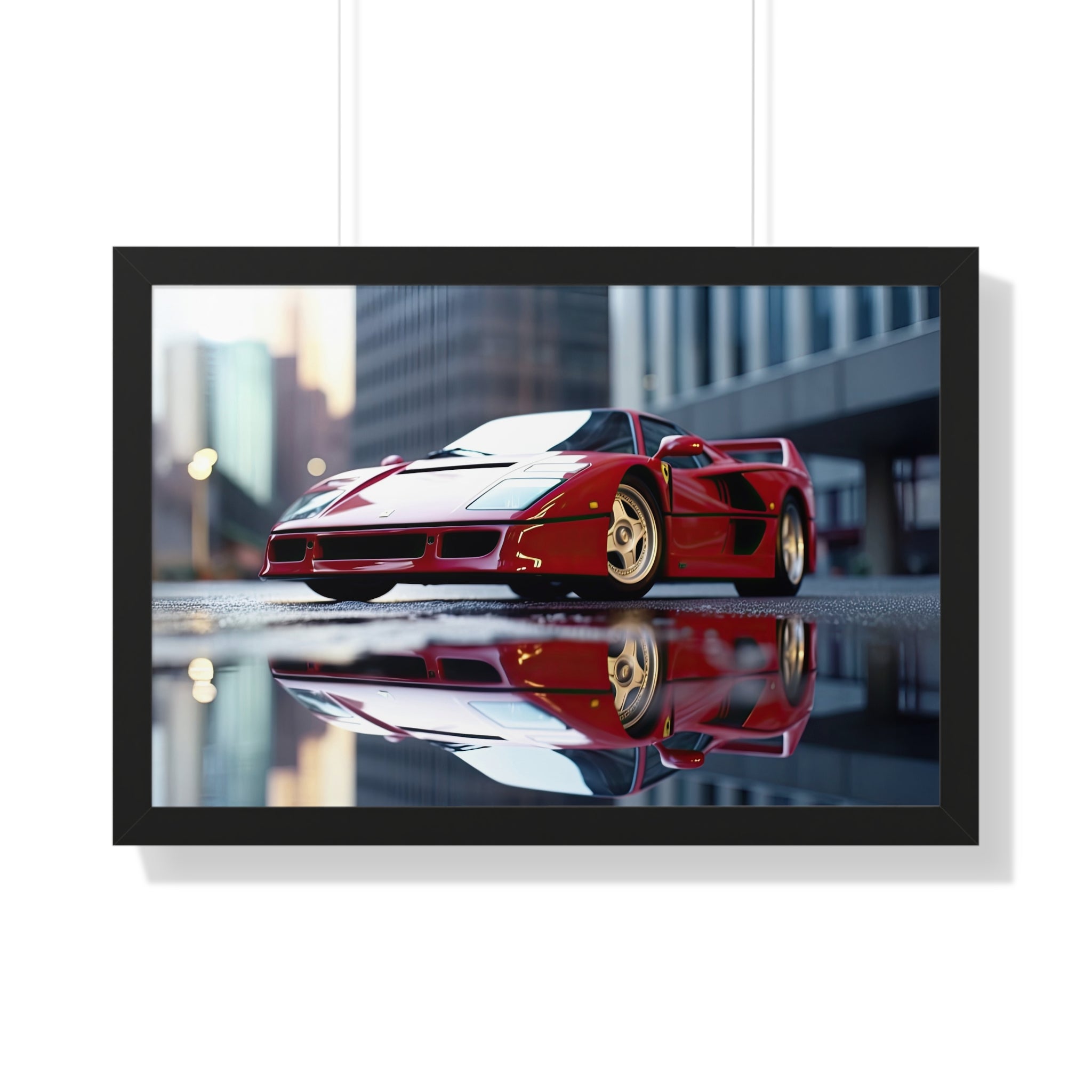Framed Red Ferrari F50 – Sophisticated Wall Art for Enthusiasts