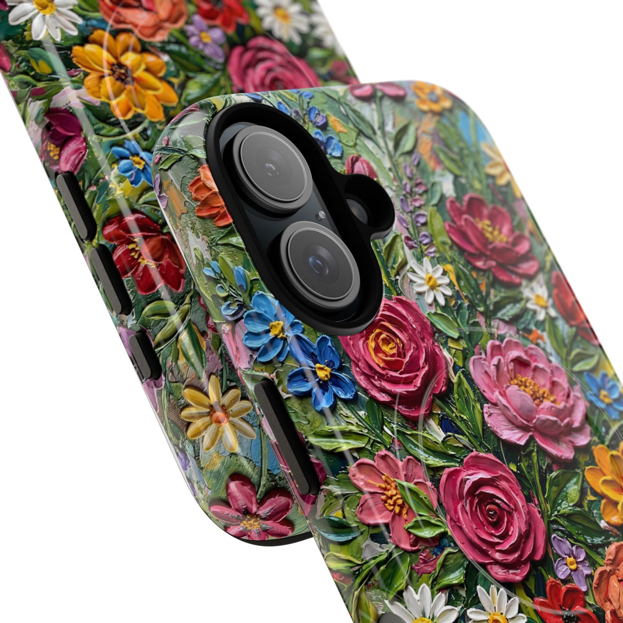 Painted Textured Style Floral Garden iPhone Case (MagSafe®)