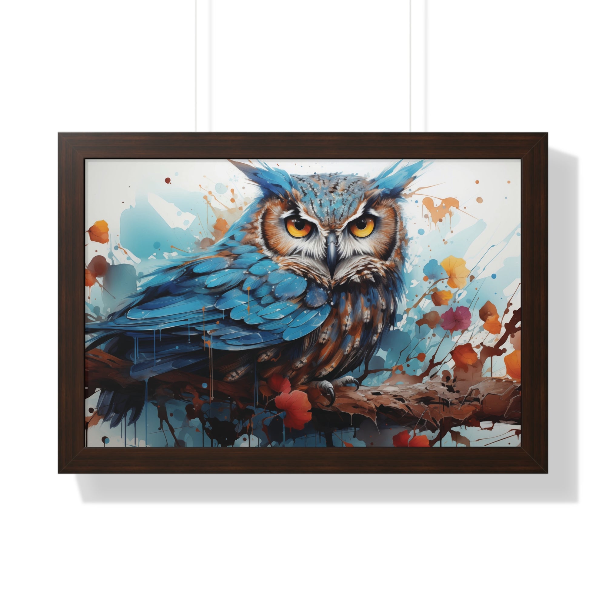Midnight Majesty — Blue Owl Abstract Wall Art 🦉