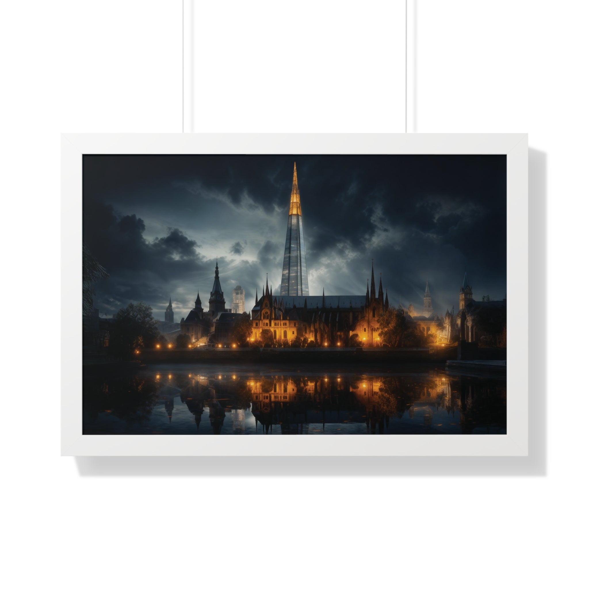London Reflections: The Shard & Historic Skyline at Night – Elegant Cityscape Wall Art