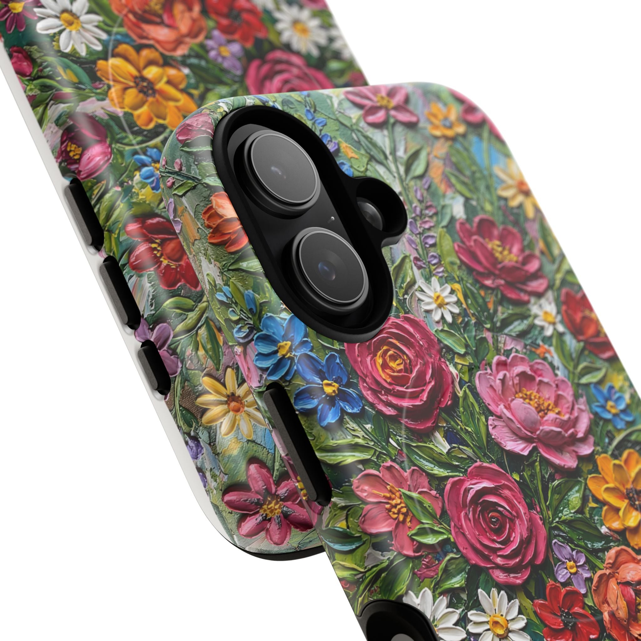 Painted Textured Style Floral Garden iPhone Case (MagSafe®)