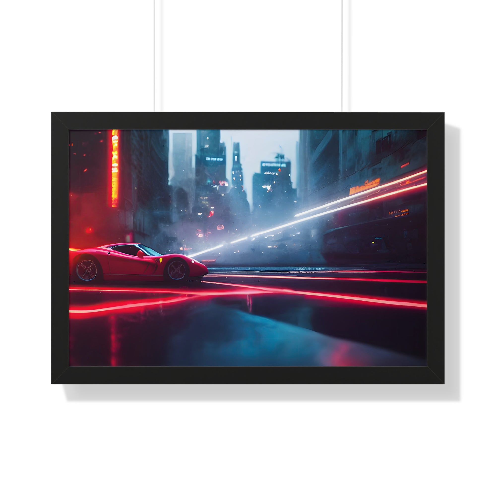 Dazzling Framed Supercar Poster – Red Ferrari F50