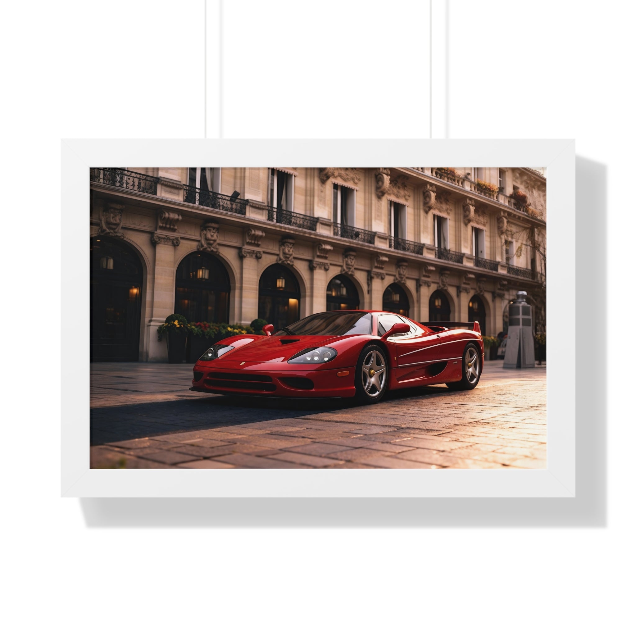 Framed Ferrari F50 – Red Icon in Horizontal Display