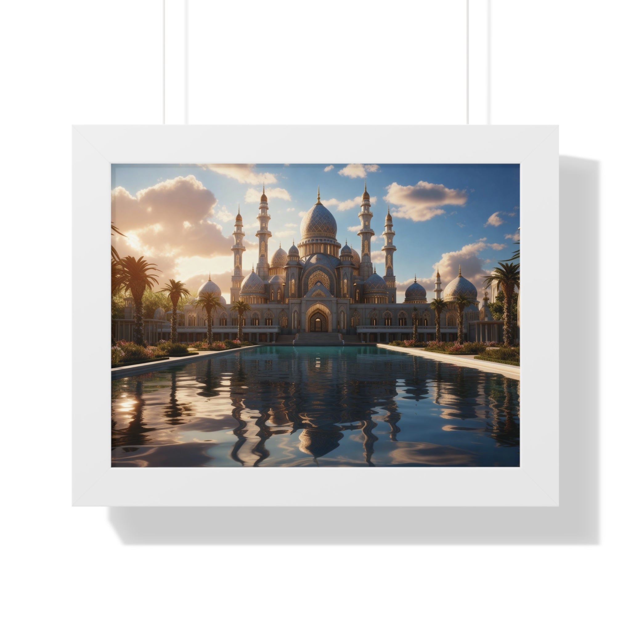 Sacred Stillness – Framed Sunset Mosque Print