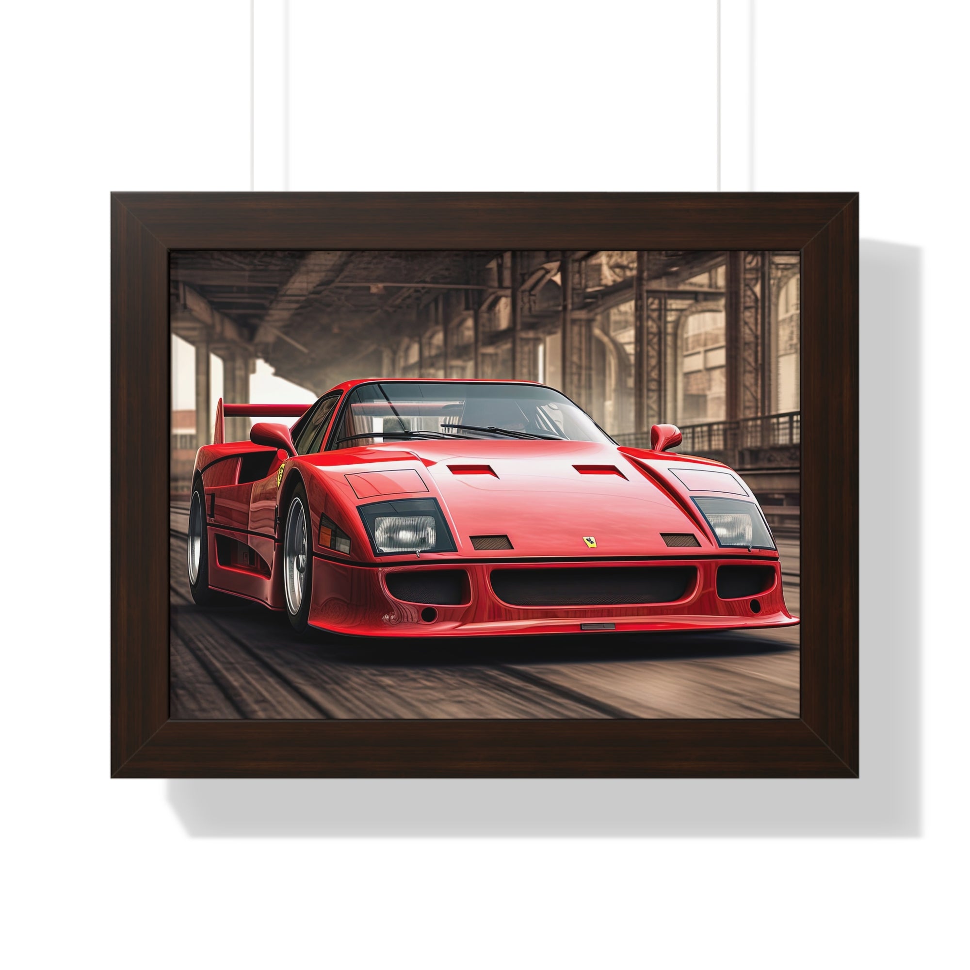 Ferrari F50 Wall Decor – Red Icon Framed in Horizontal Format