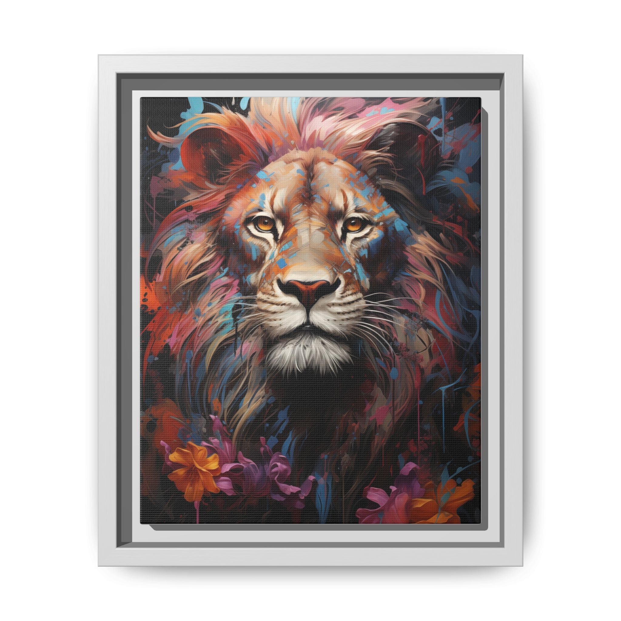 Majestic Jungle King – Abstract Color Splash Canvas