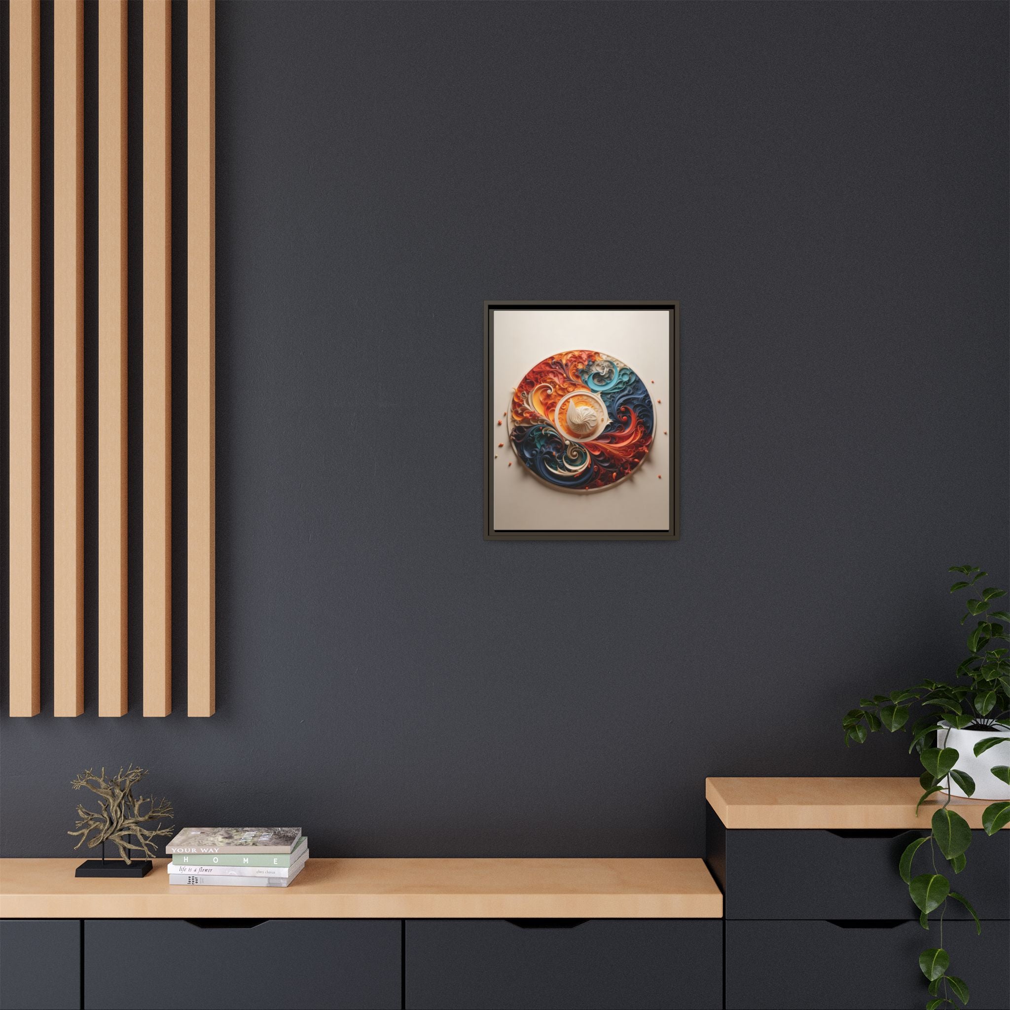 Circular Abstract Wall Art – Vibrant Swirl Design for Modern Interiors