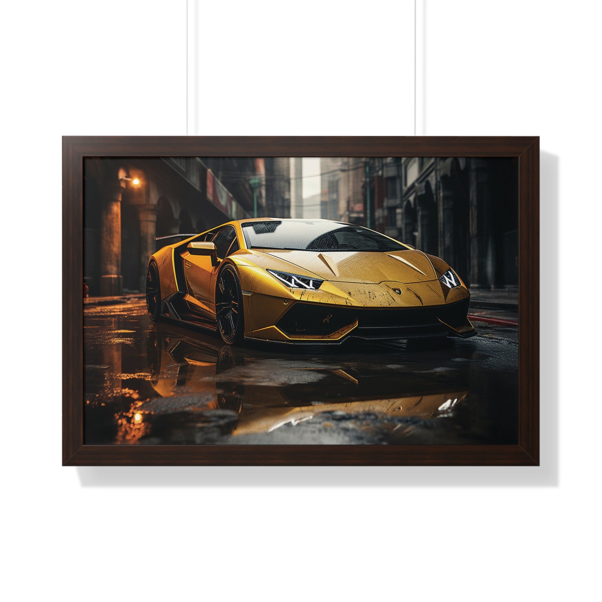 Golden Lamborghini Aventador – Luxury Supercar Wall Art