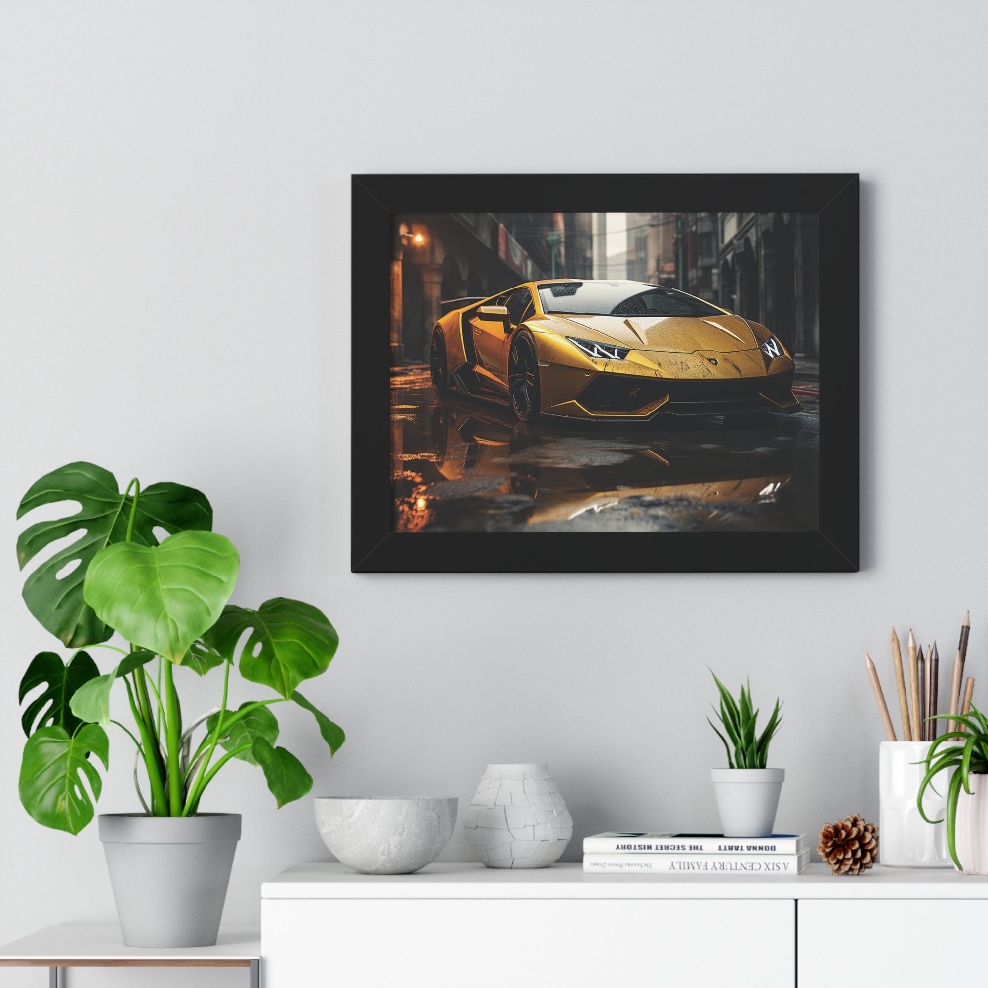 Golden Lamborghini Aventador – Luxury Supercar Wall Art