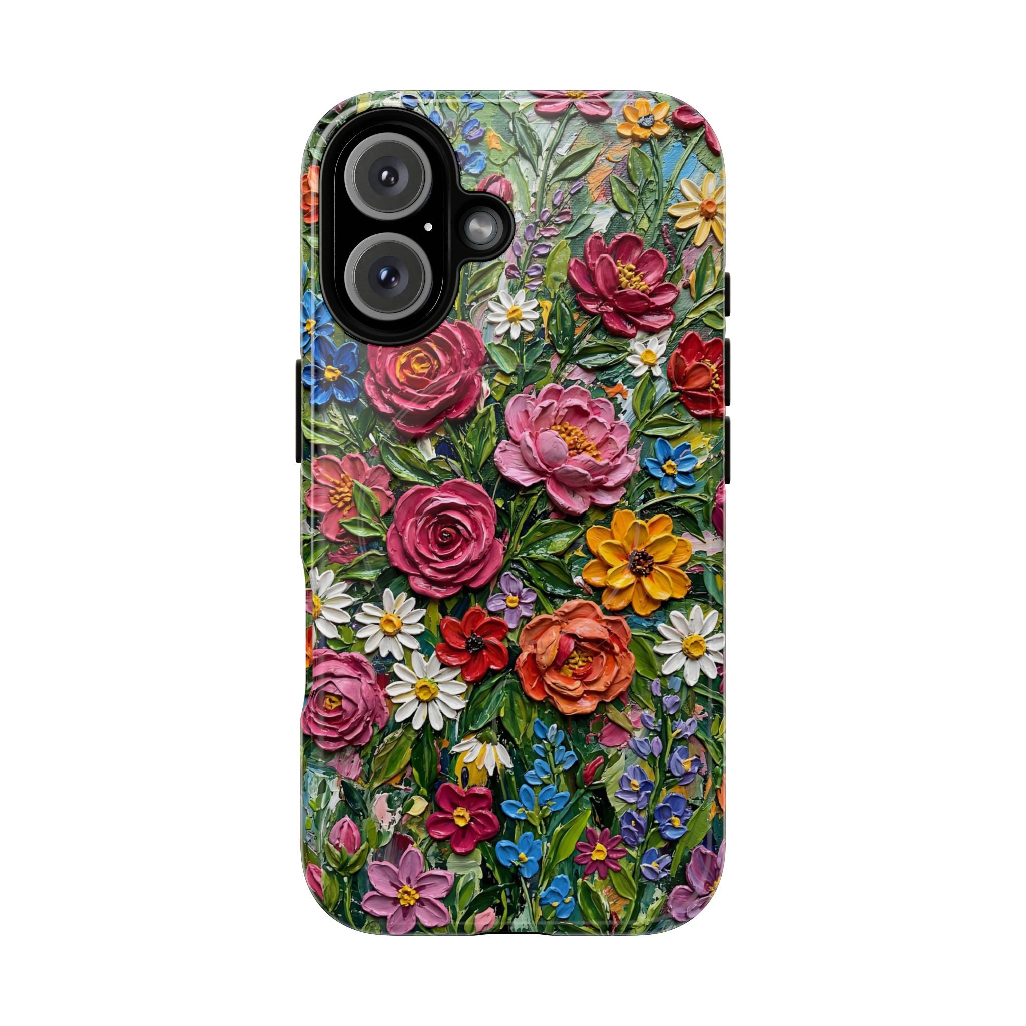 Painted Textured Style Floral Garden iPhone Case (MagSafe®)