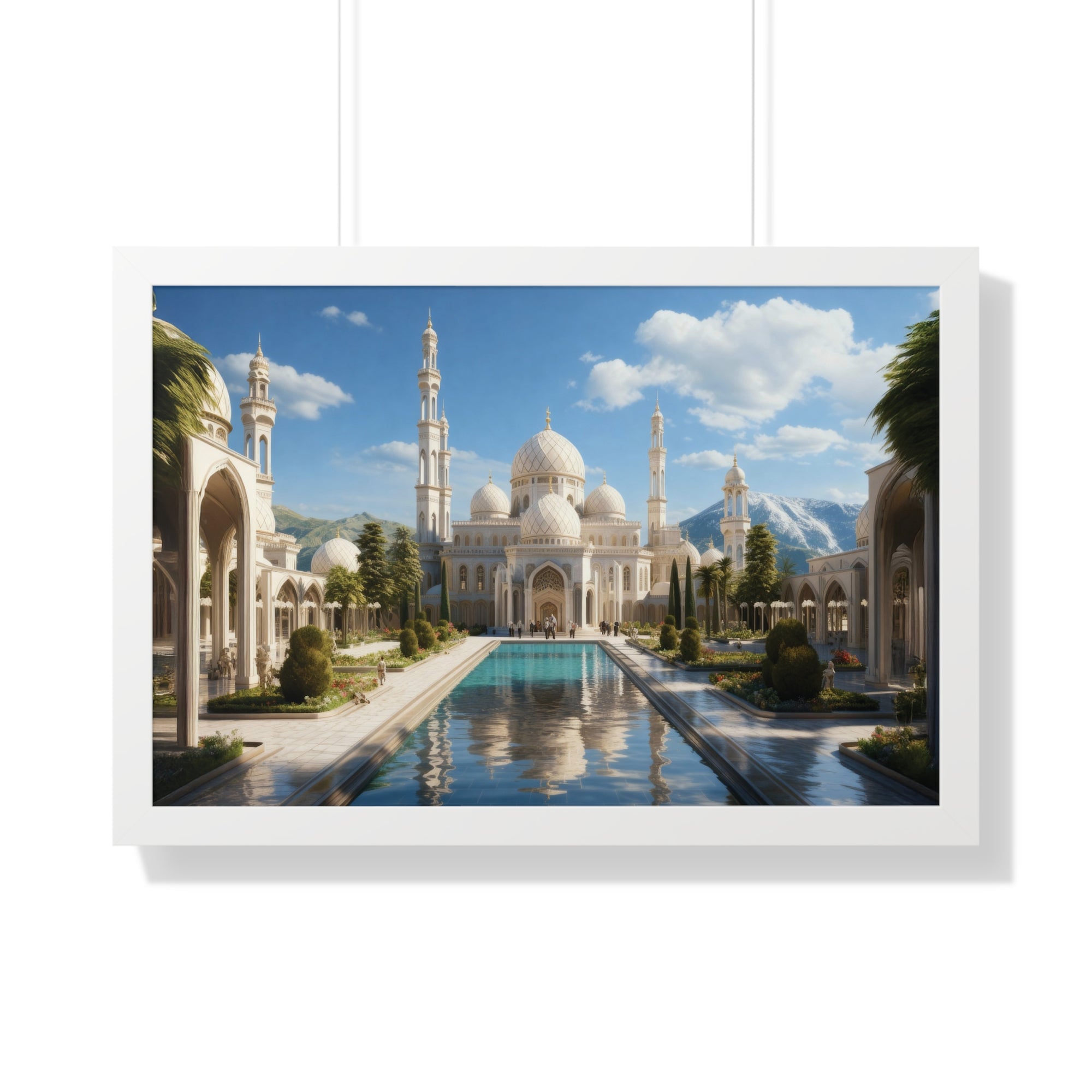 Garden of Reverence – Framed Mosque Reflections Wall Art