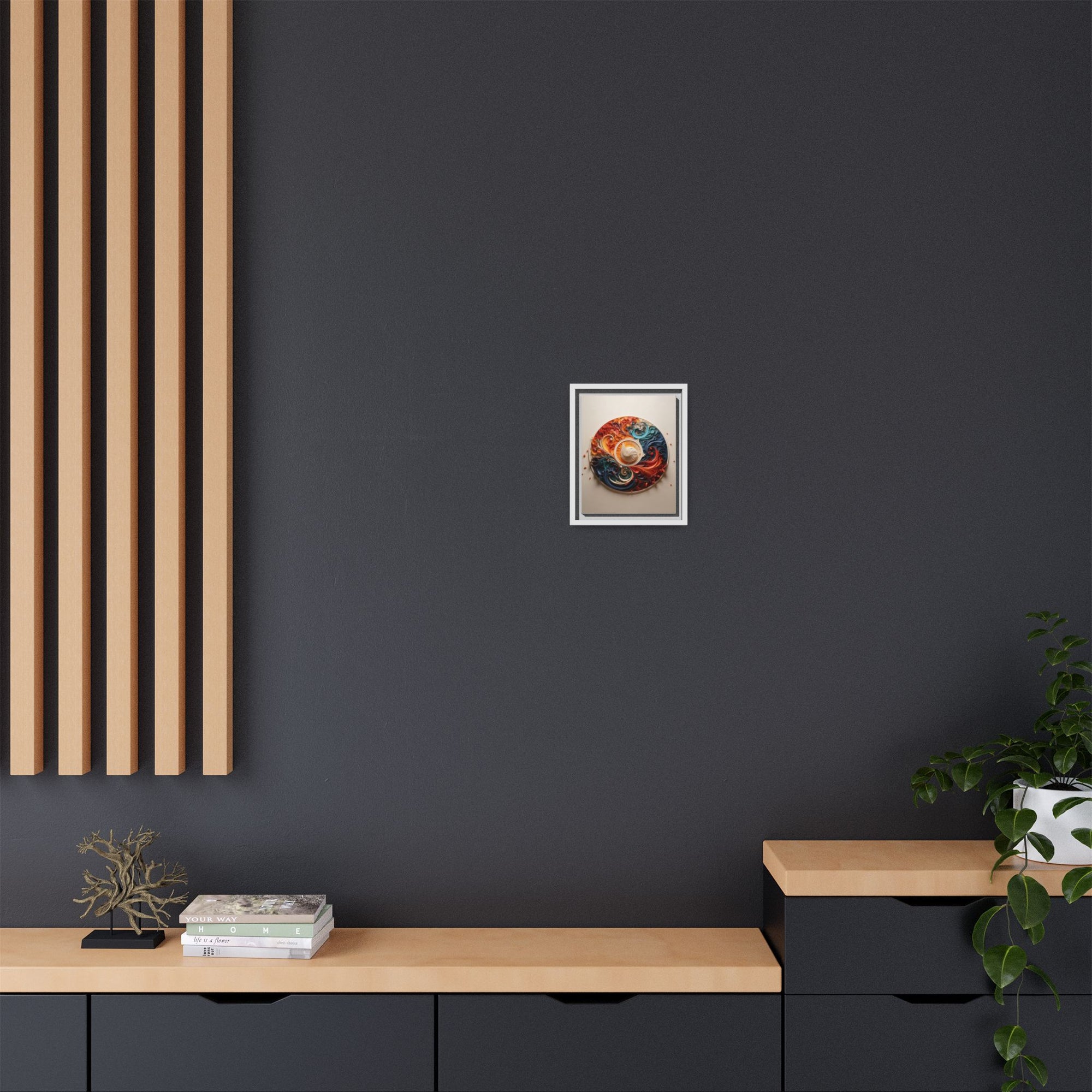 Circular Abstract Wall Art – Vibrant Swirl Design for Modern Interiors