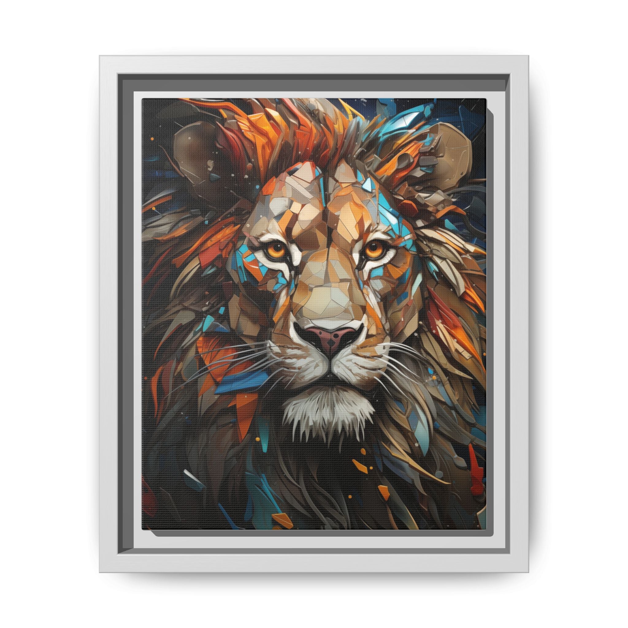 Color Splash Lion Face Canvas