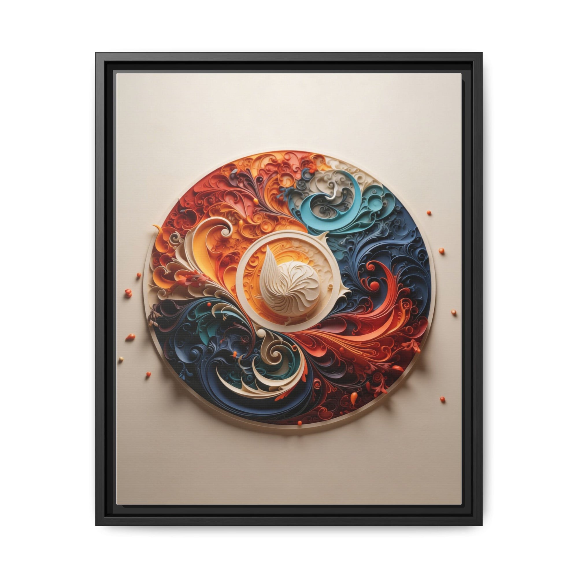 Circular Abstract Wall Art – Vibrant Swirl Design for Modern Interiors