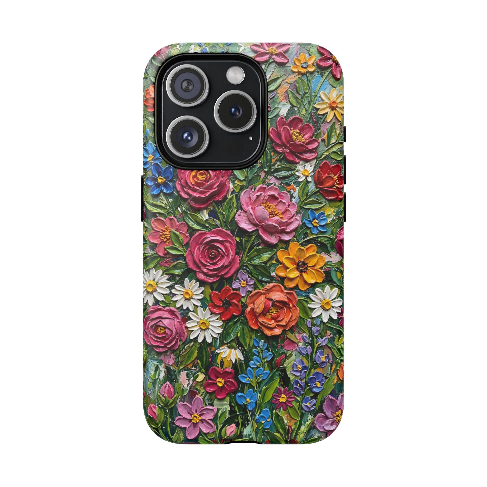 Painted Textured Style Floral Garden iPhone Case (MagSafe®)