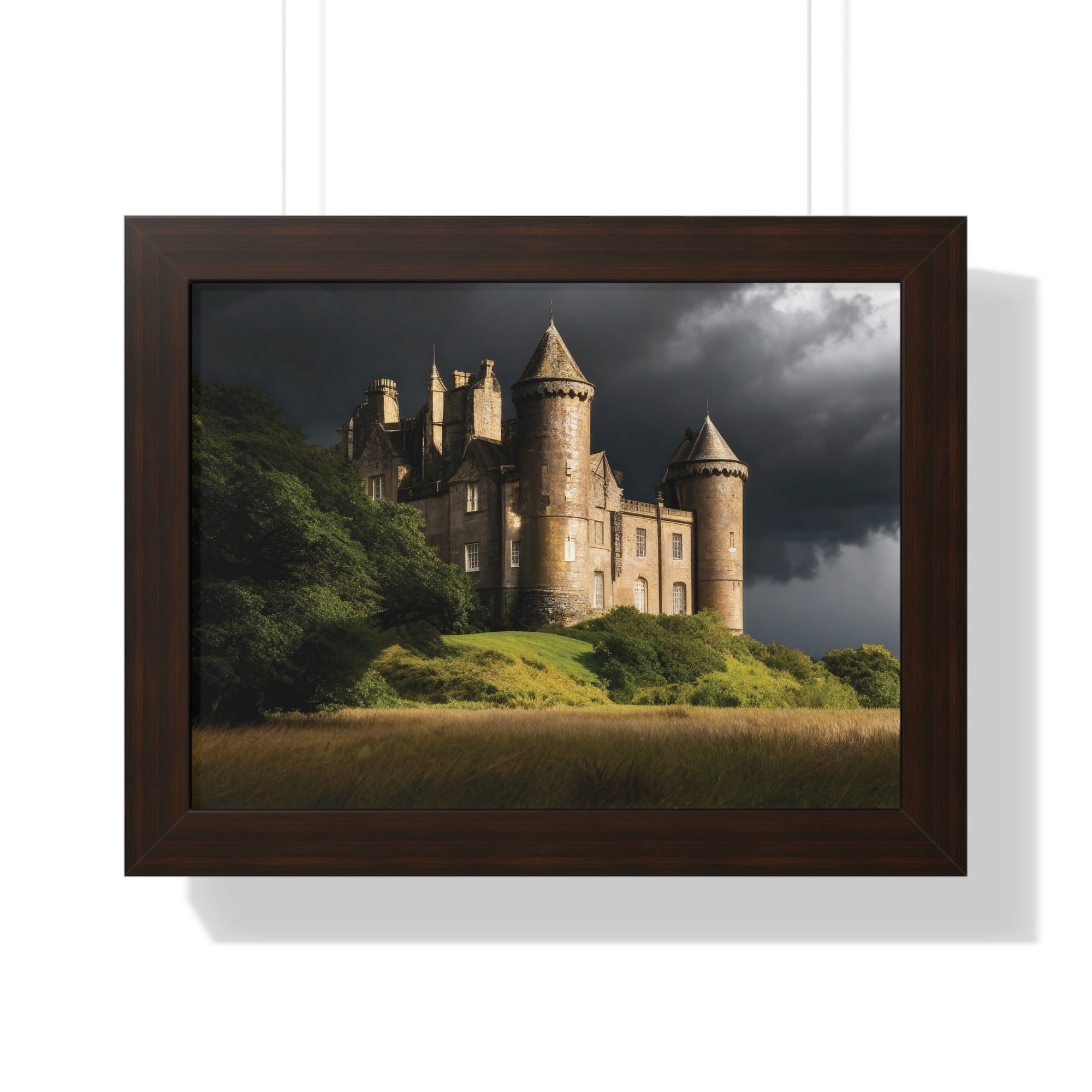 Scottish Castle in Stormy Twilight – Dramatic Landscape Wall Art Print