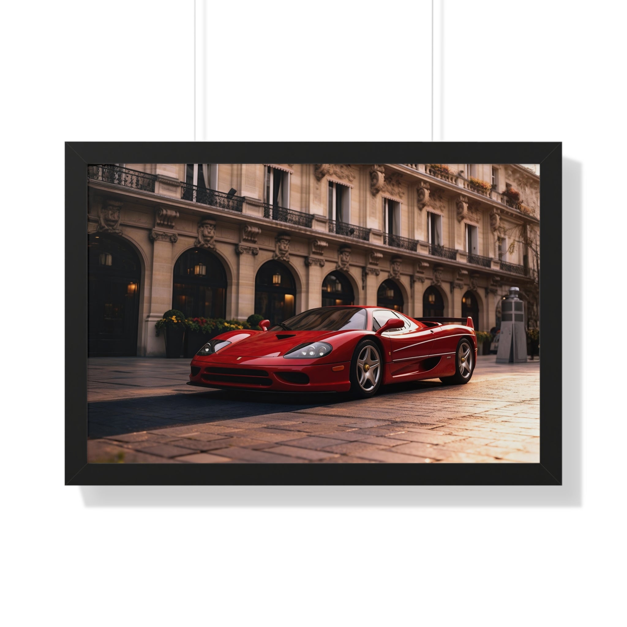 Framed Ferrari F50 – Red Icon in Horizontal Display