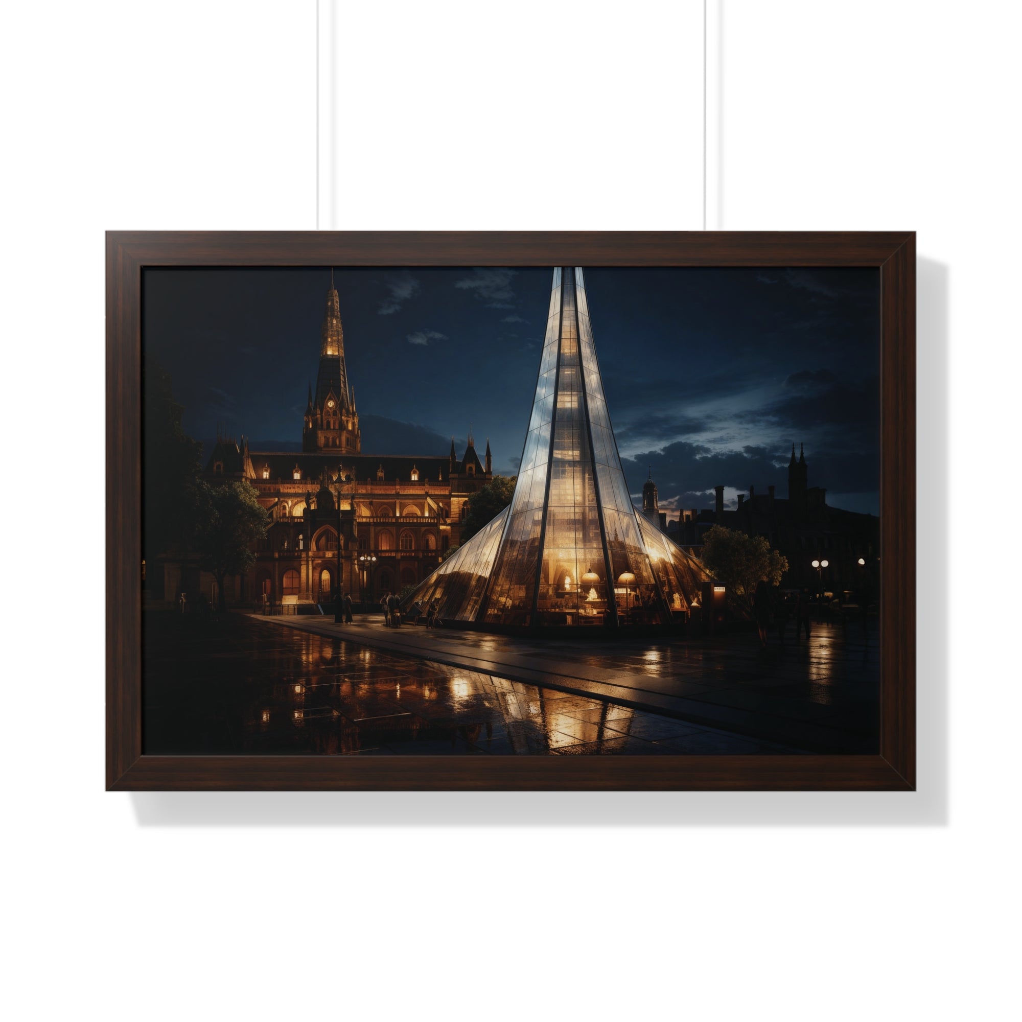 Timeless Contrast Historic London Facade & Glass Tower – Architectural Wall Art