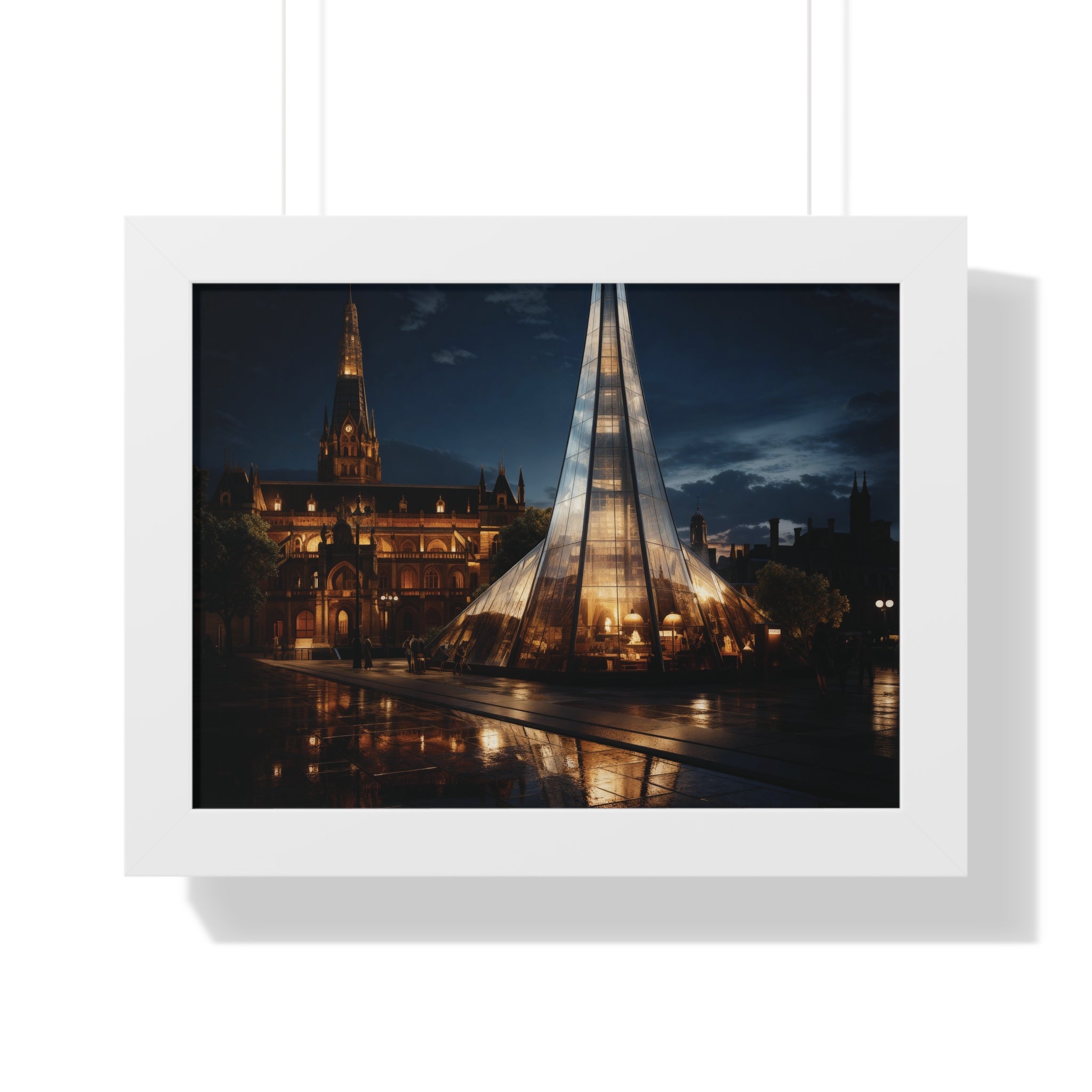 Timeless Contrast Historic London Facade & Glass Tower – Architectural Wall Art