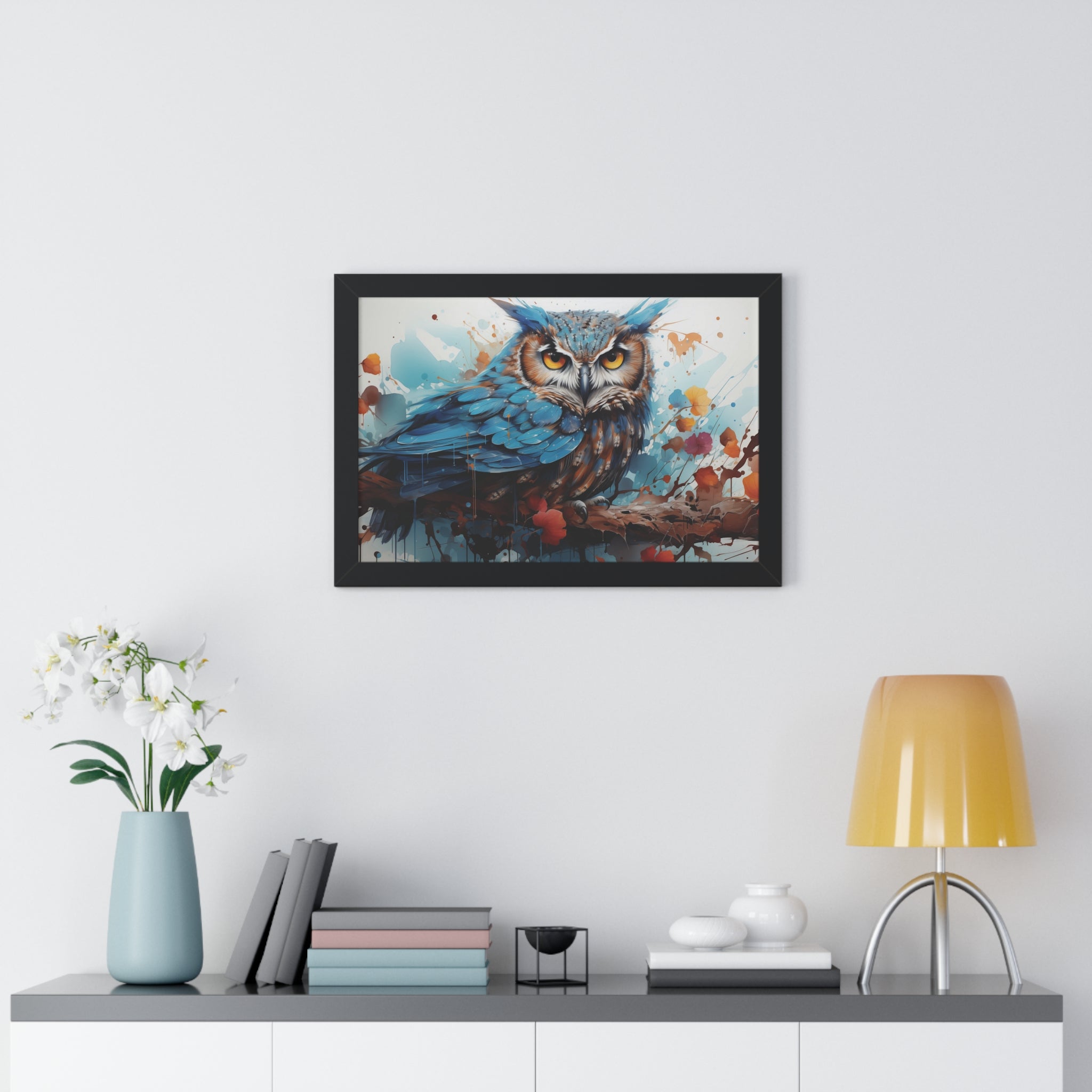Midnight Majesty — Blue Owl Abstract Wall Art 🦉