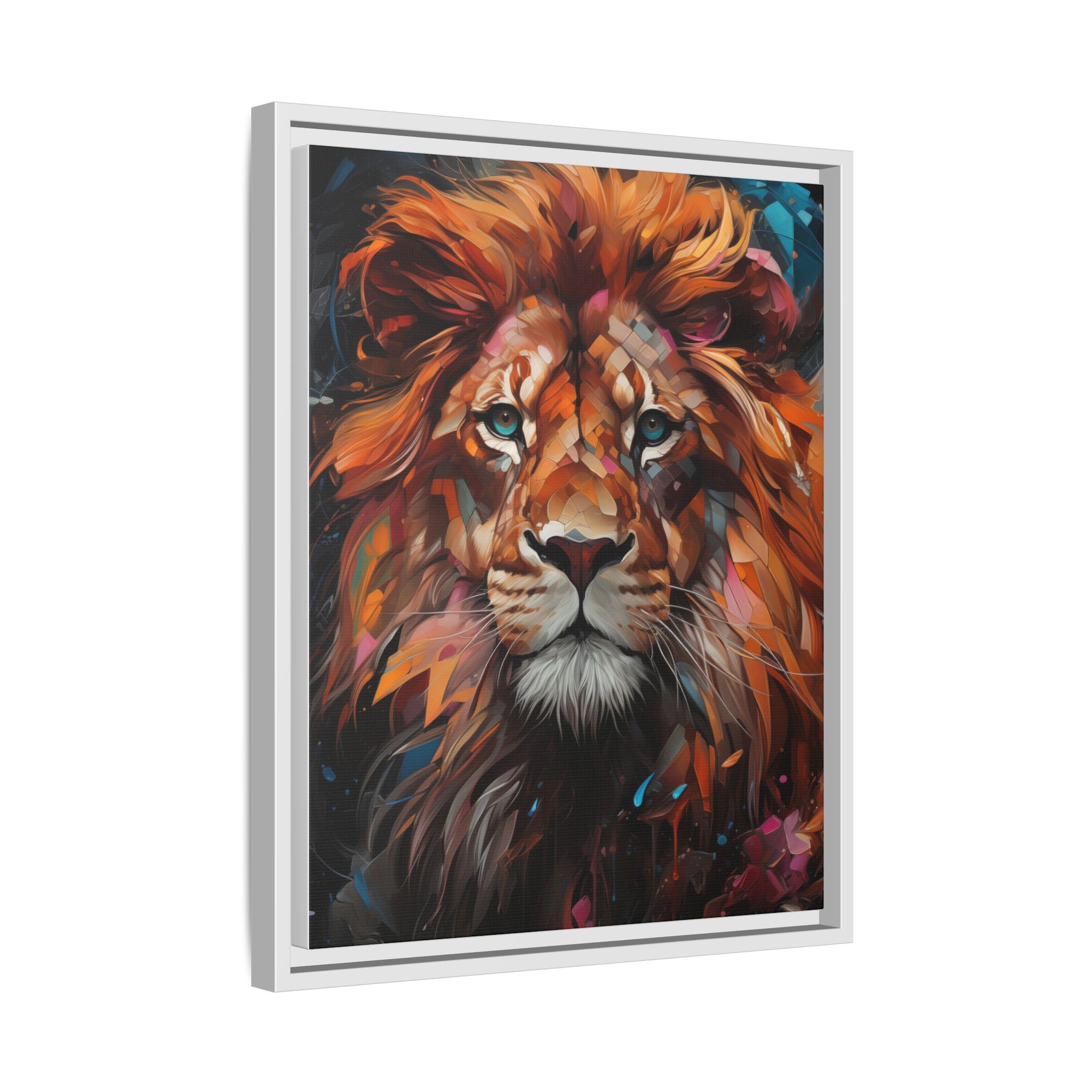 Fierce Elegance Multicolour Lion Art for Statement Space