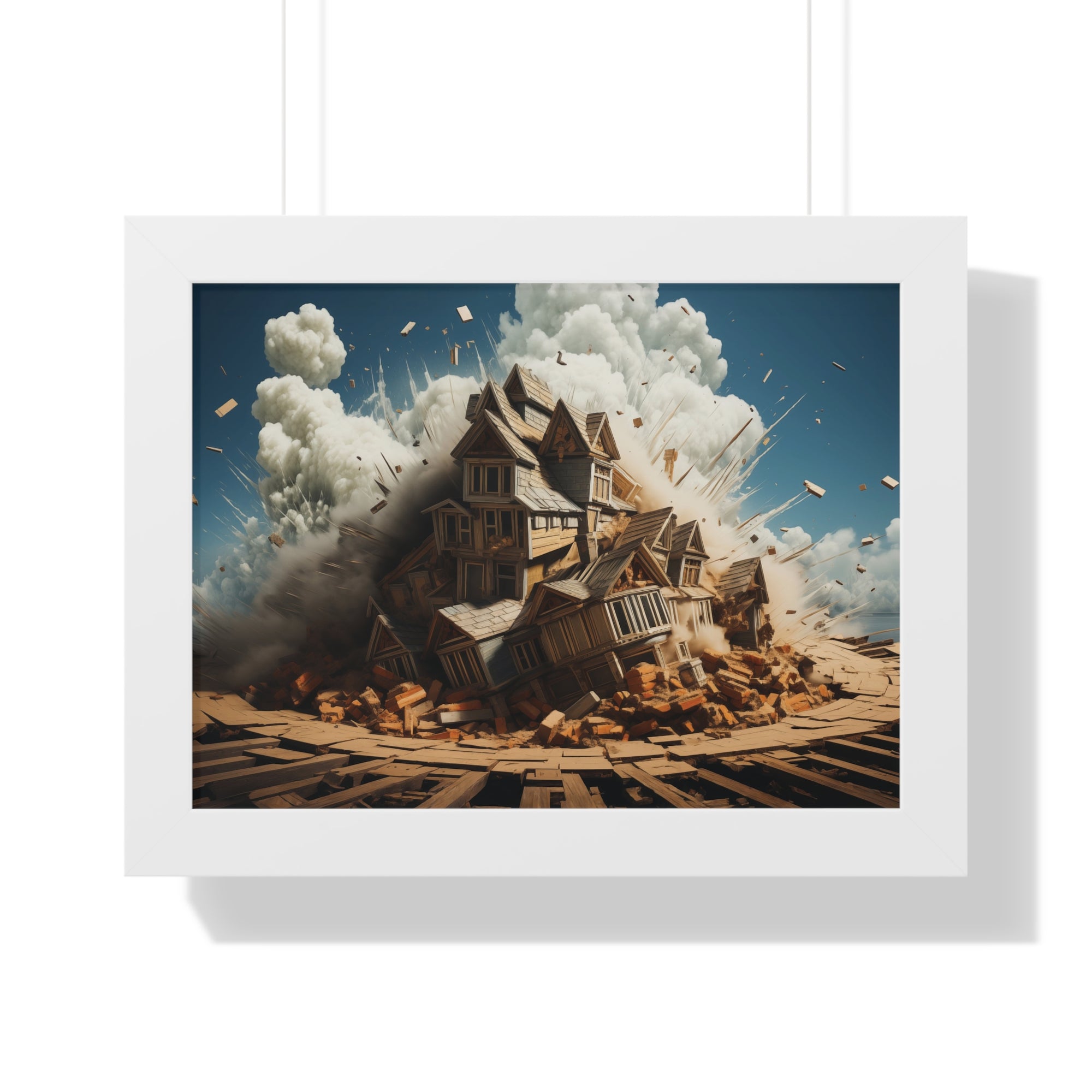 House Explosion Art Print - Modern Architectural Decor
