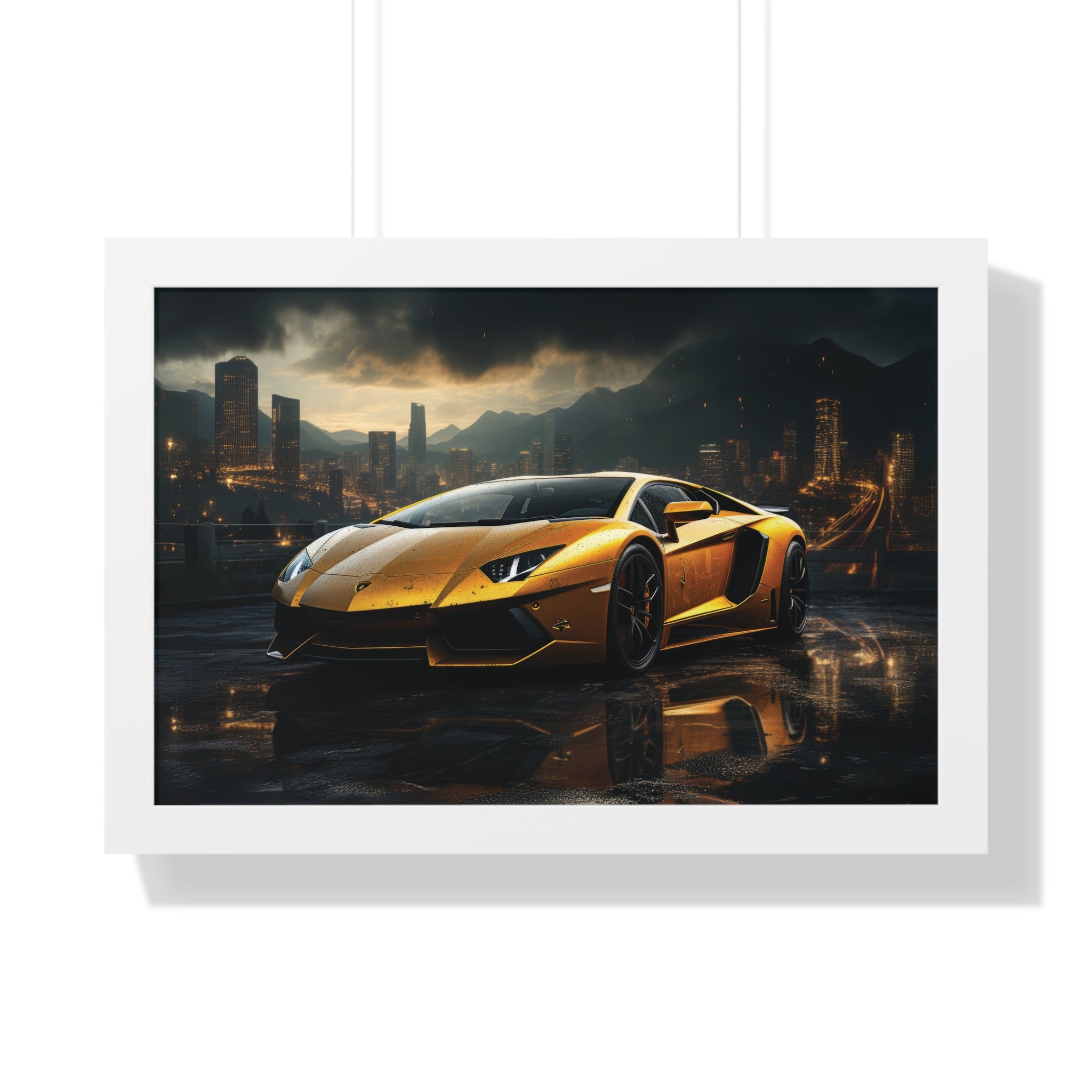 Lamborghini Aventador – Set in a City Mountain Backdrop