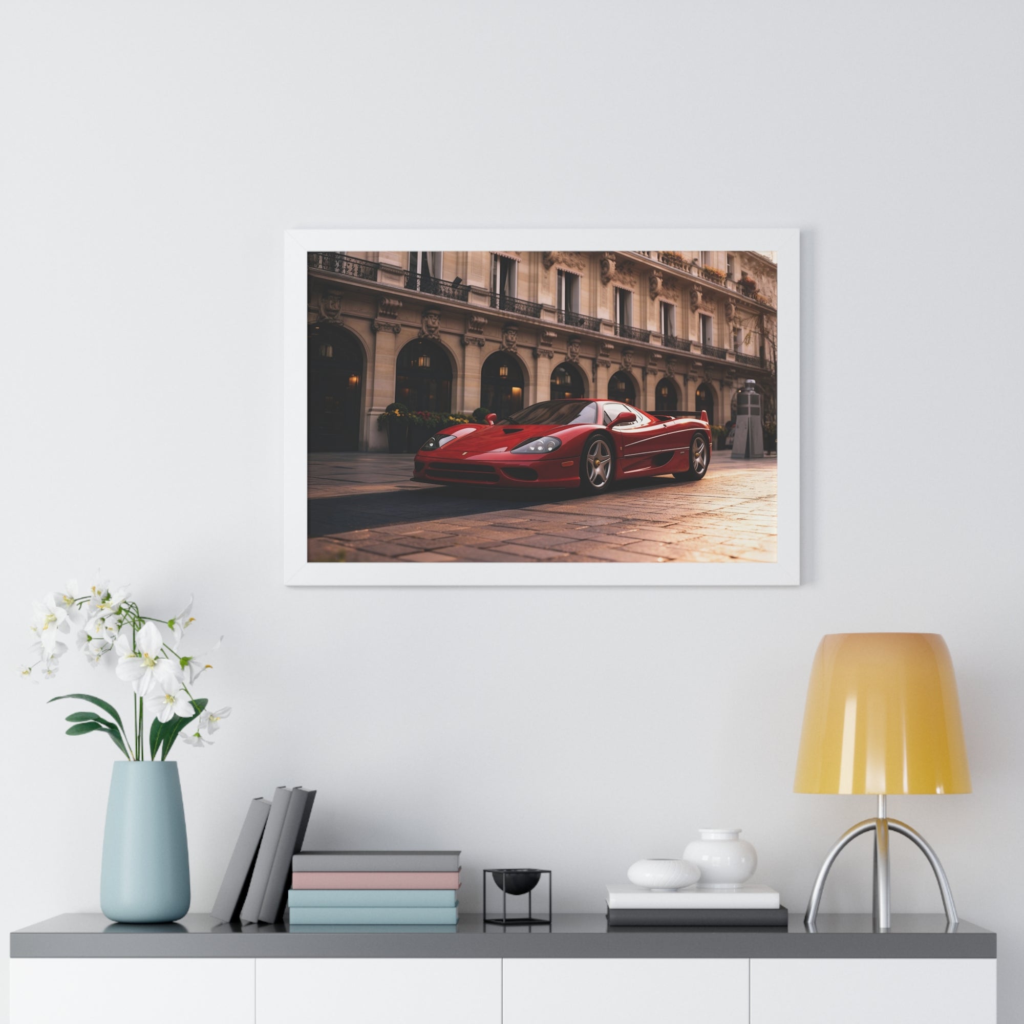 Framed Ferrari F50 – Red Icon in Horizontal Display