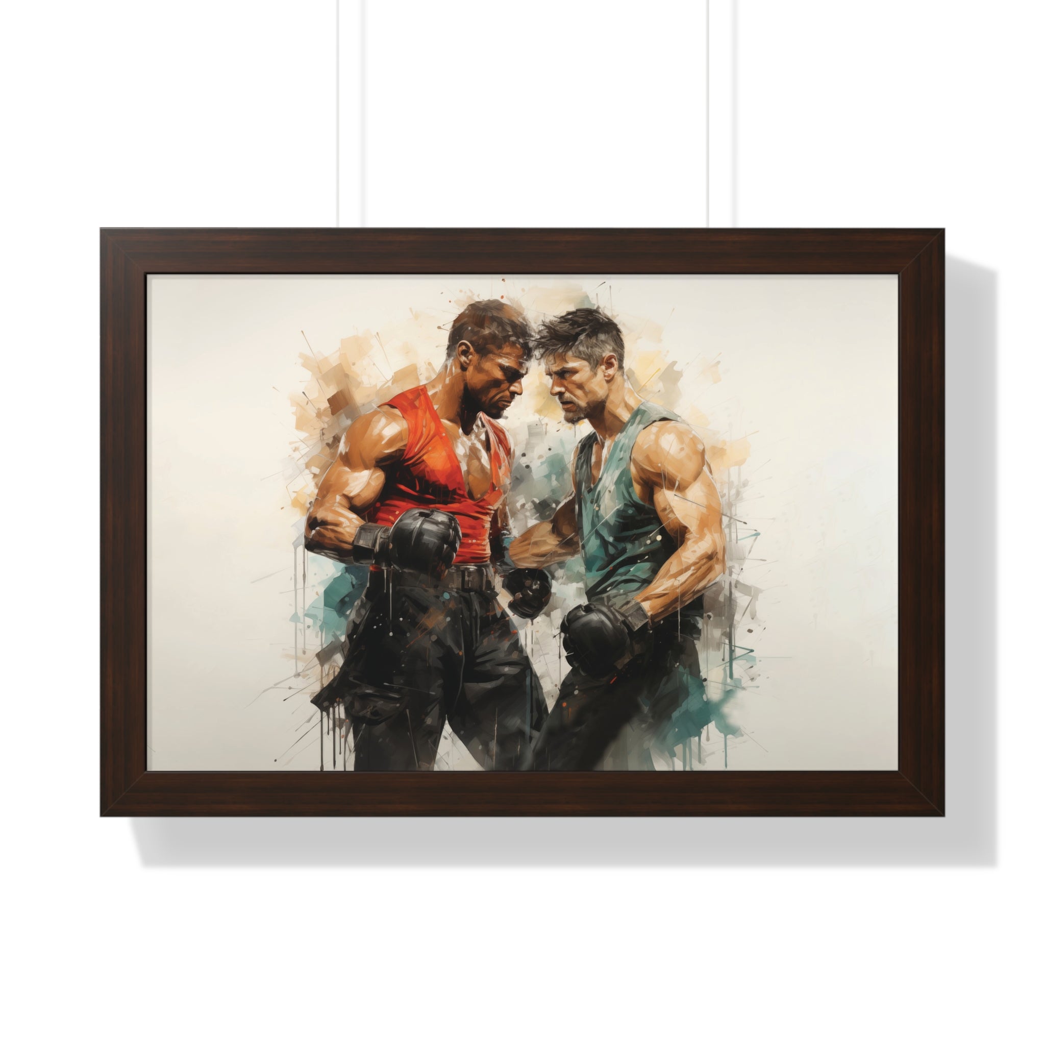 Framed Confrontation – Abstract Fighter Wall Art