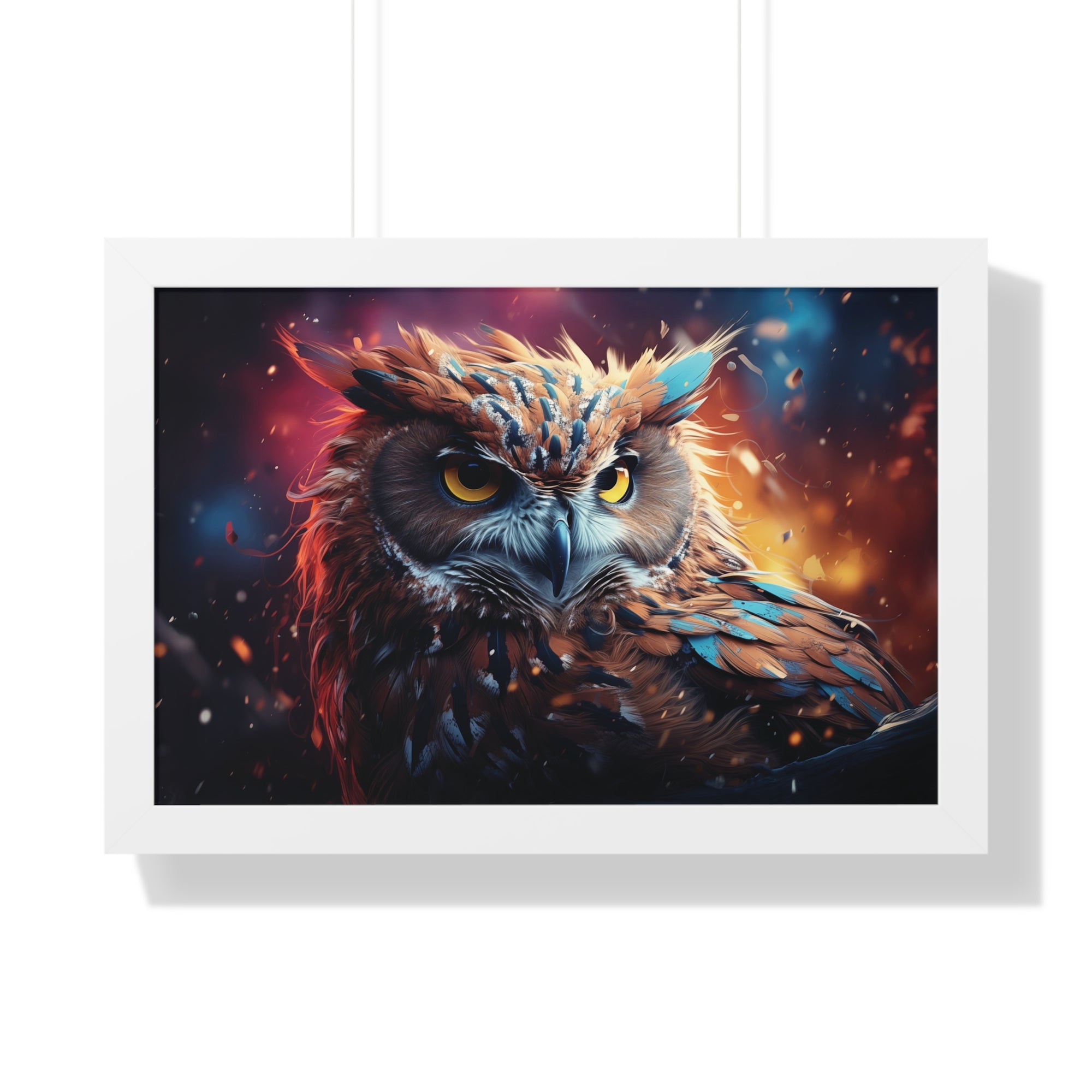 Twilight Sentinel — Regal Owl Wall Art in Fiery🔥Bloom🦉