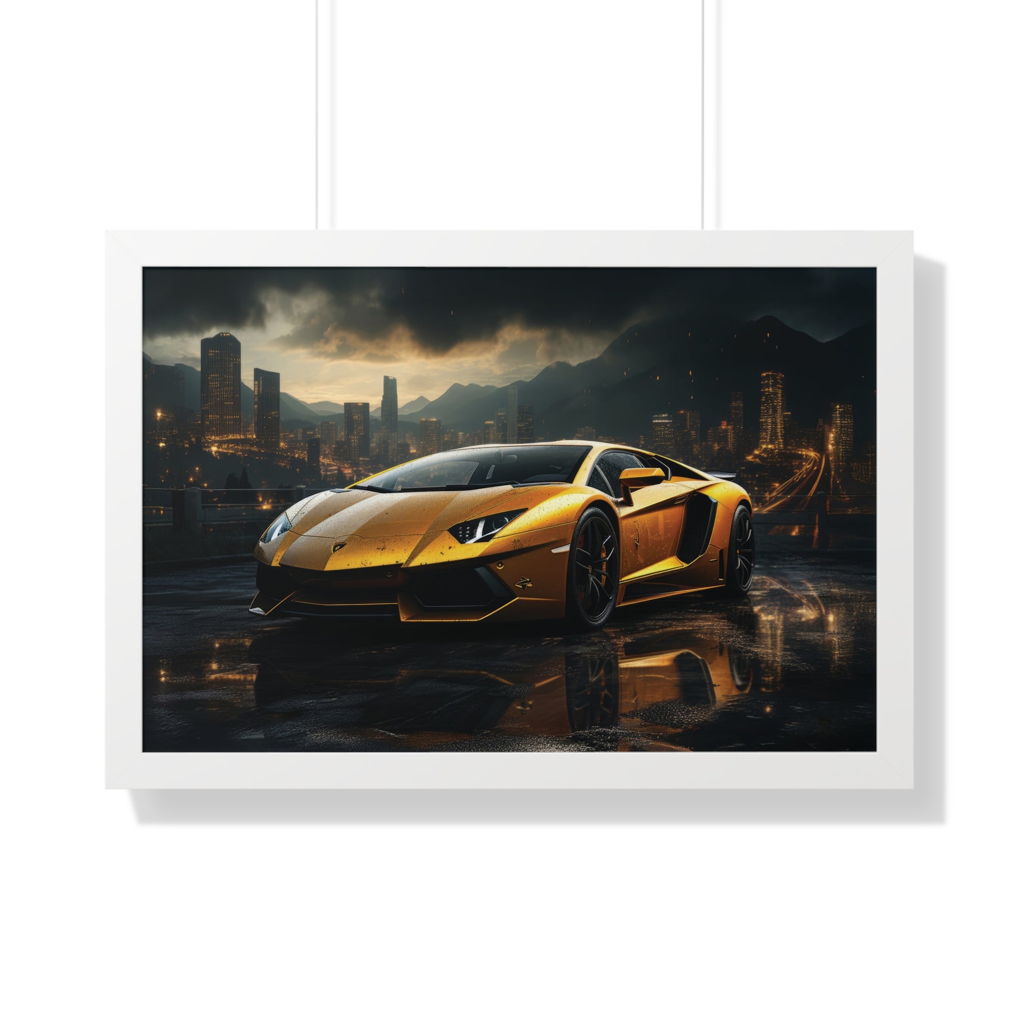 Lamborghini Aventador – Set in a City Mountain Backdrop