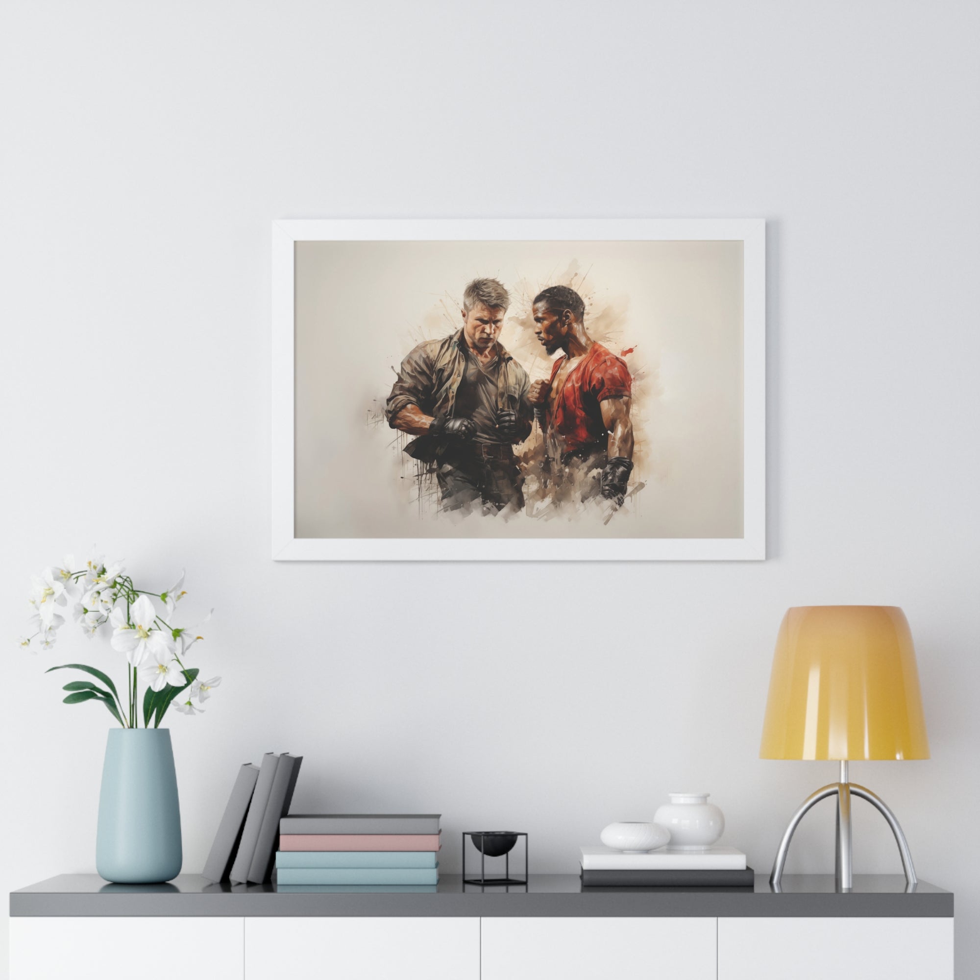 Face-Off – Framed Masculine Tension Wall Art