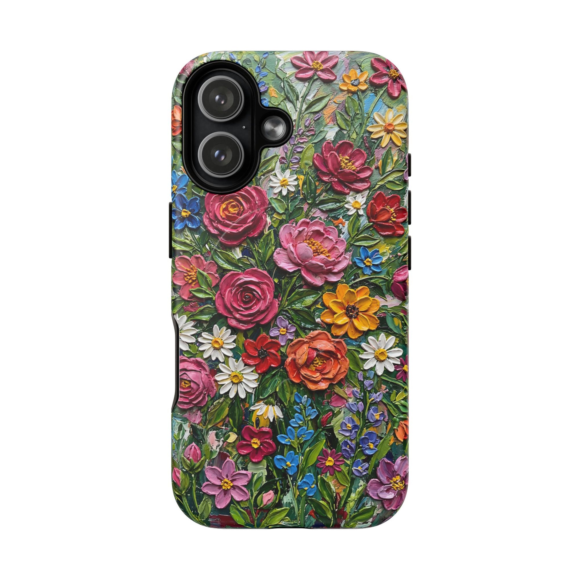 Painted Textured Style Floral Garden iPhone Case (MagSafe®)