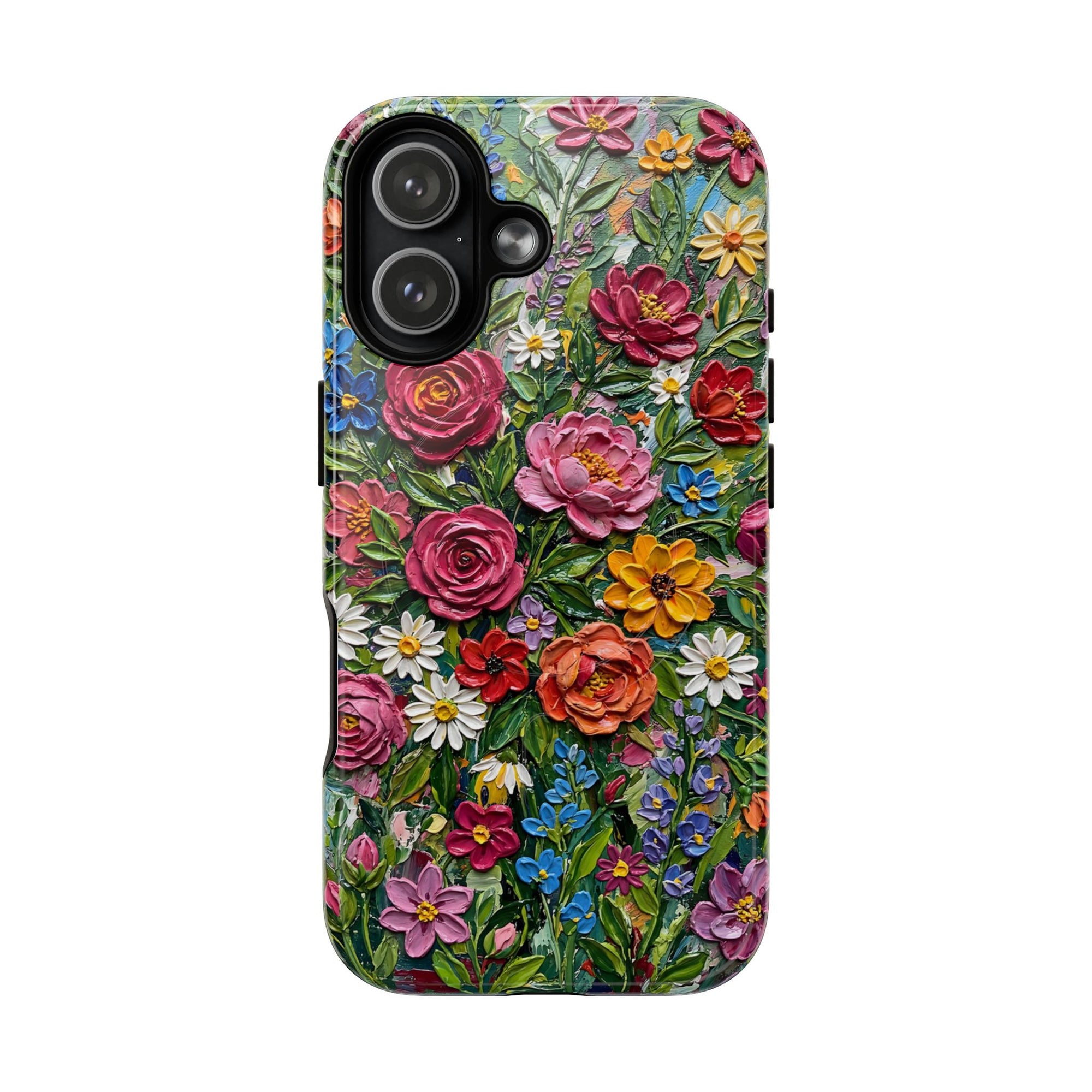 Painted Textured Style Floral Garden iPhone Case (MagSafe®)