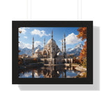 Echoes of Elevation – Majestic Mosque Reflections Framed Wall Art