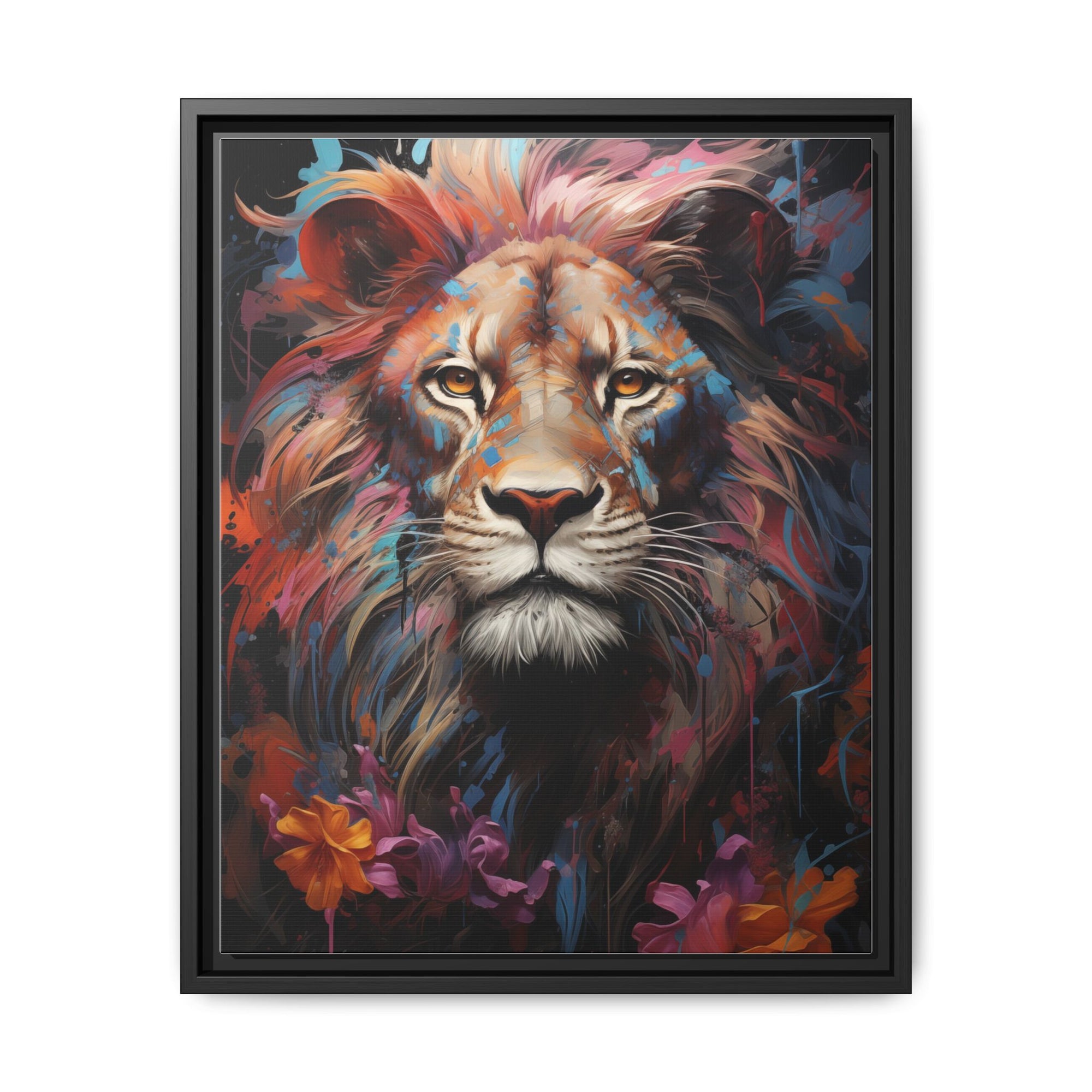 Majestic Jungle King – Abstract Color Splash Canvas