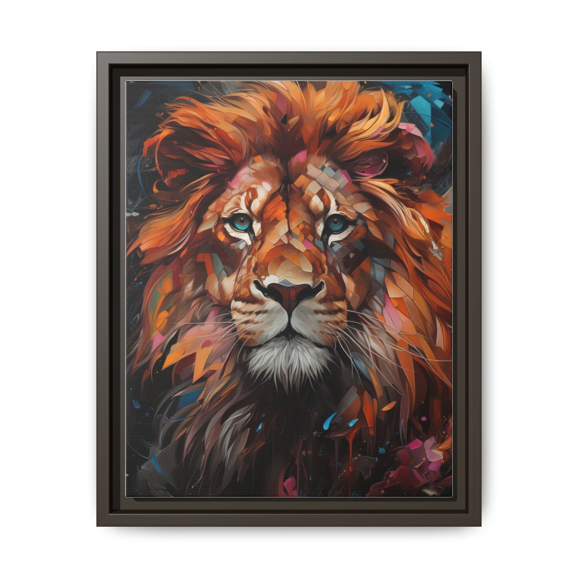 Fierce Elegance Multicolour Lion Art for Statement Space